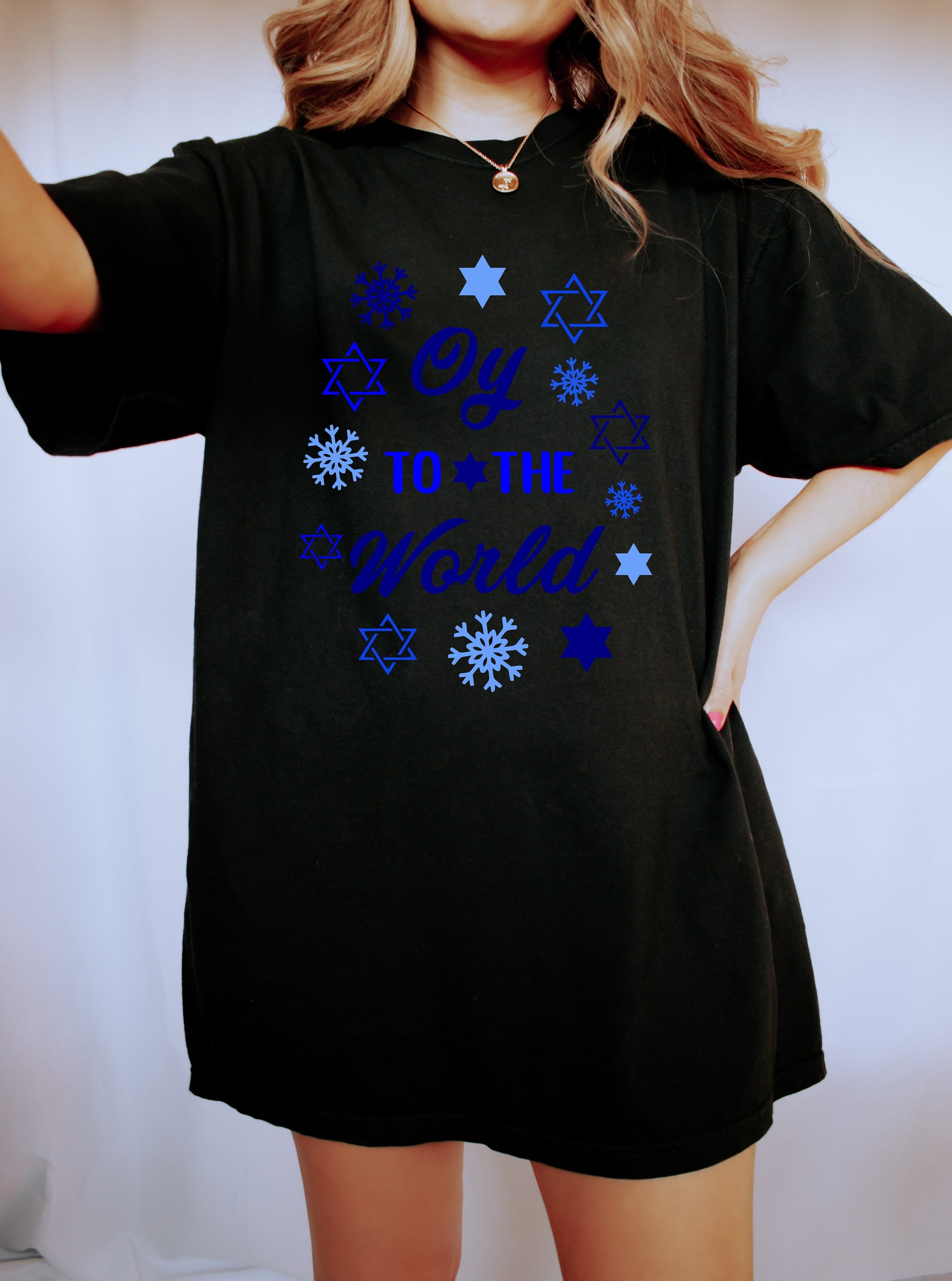 Retro Hanukkah Comfort Colors Shirt, Oy To The World Shirt, Holiday Shirt, Jewish Saying Shirt, Holiday Shirt, Religious Shirt for Jewish