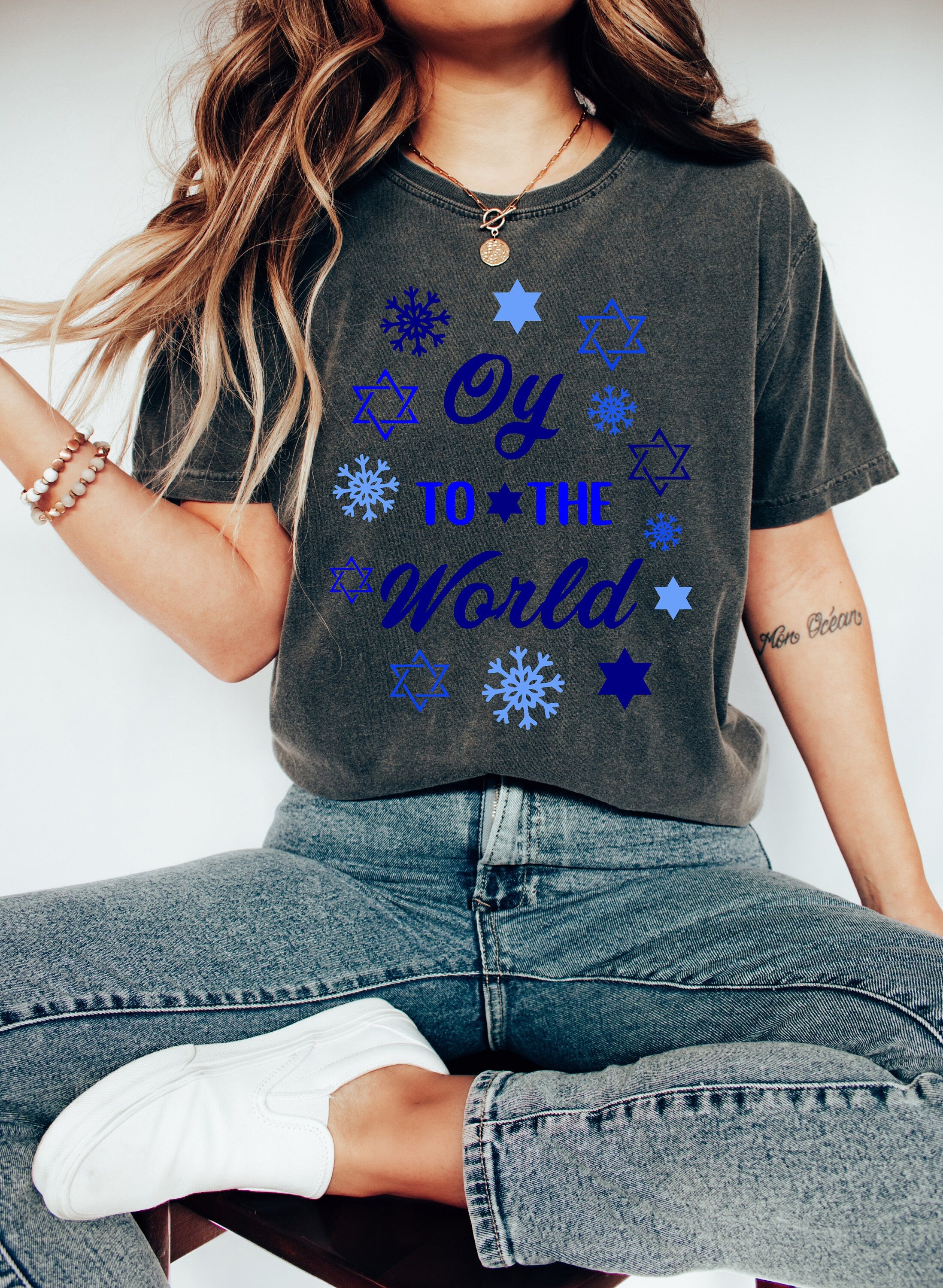 Retro Hanukkah Comfort Colors Shirt, Oy To The World Shirt, Holiday Shirt, Jewish Saying Shirt, Holiday Shirt, Religious Shirt for Jewish