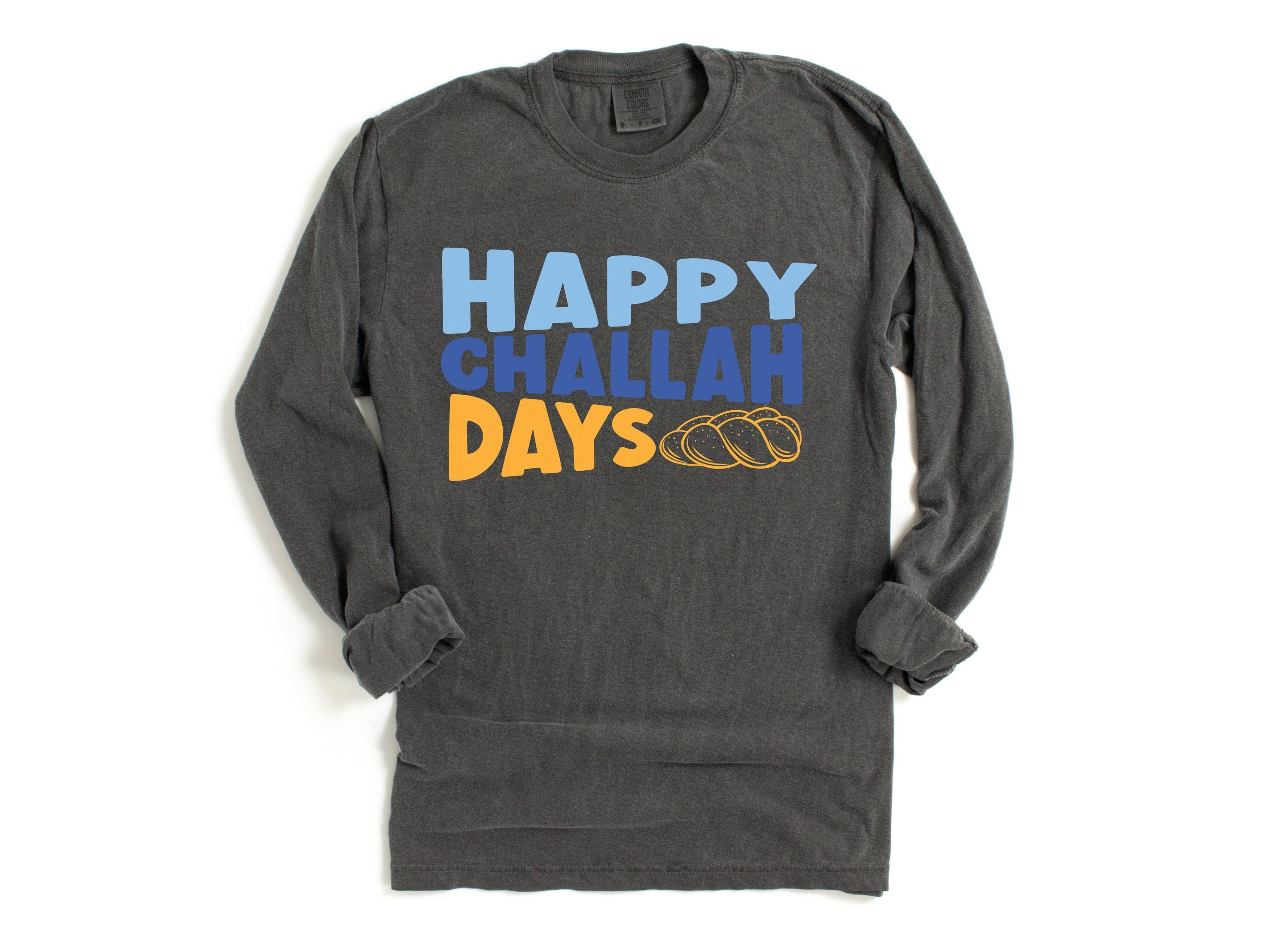 Retro Hanukkah Long Sleeve Comfort Colors Shirt, Happy Challah days, Holiday Shirt, Jewish Saying Shirt, Holiday Shirt, Religious Shirt