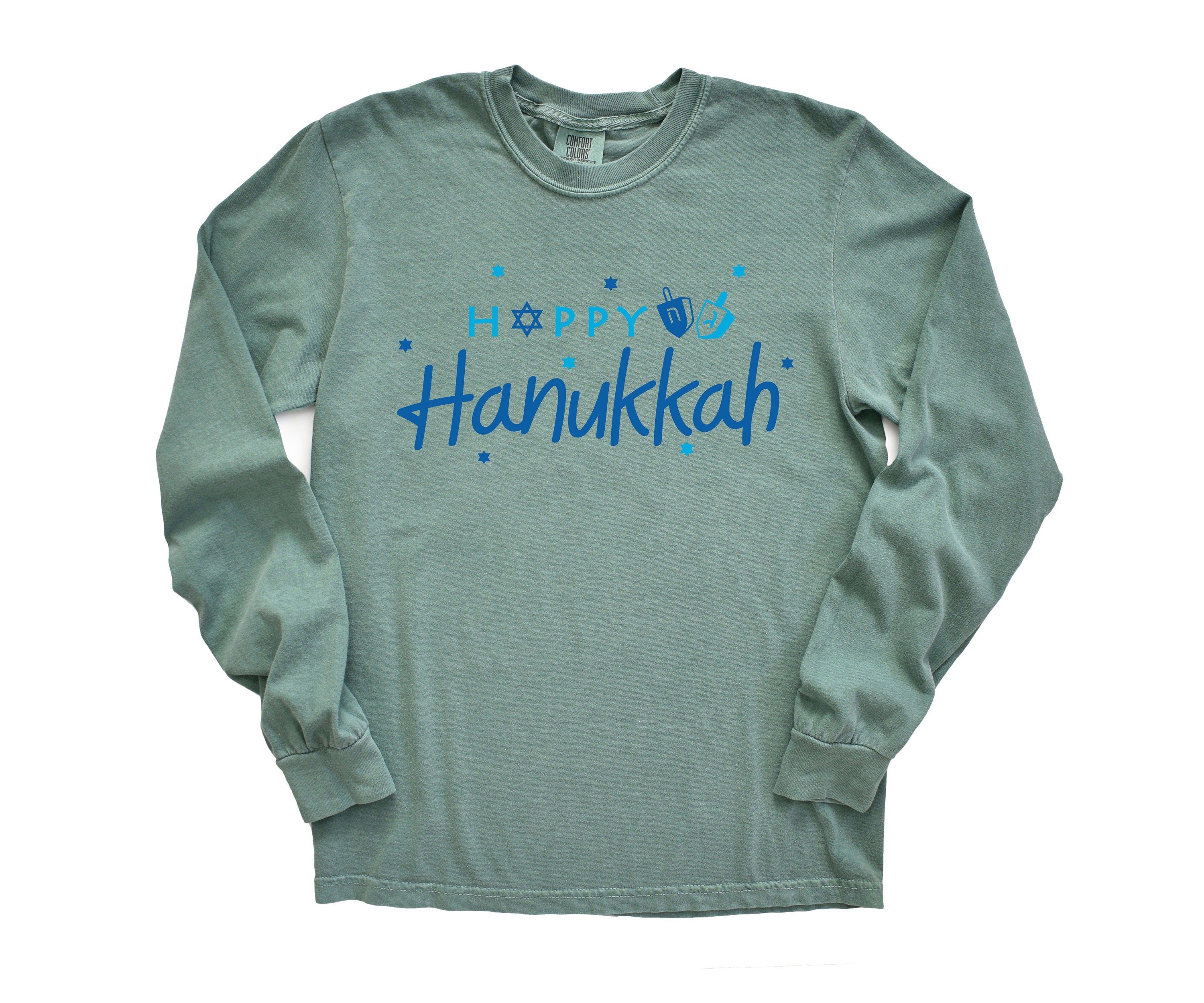 Retro Hanukkah Long Sleeve Comfort Colors Shirt, Happy Hanukkah Shirt, Holiday Shirt, Jewish Saying Shirt, Holiday Shirt, Religious Shirt