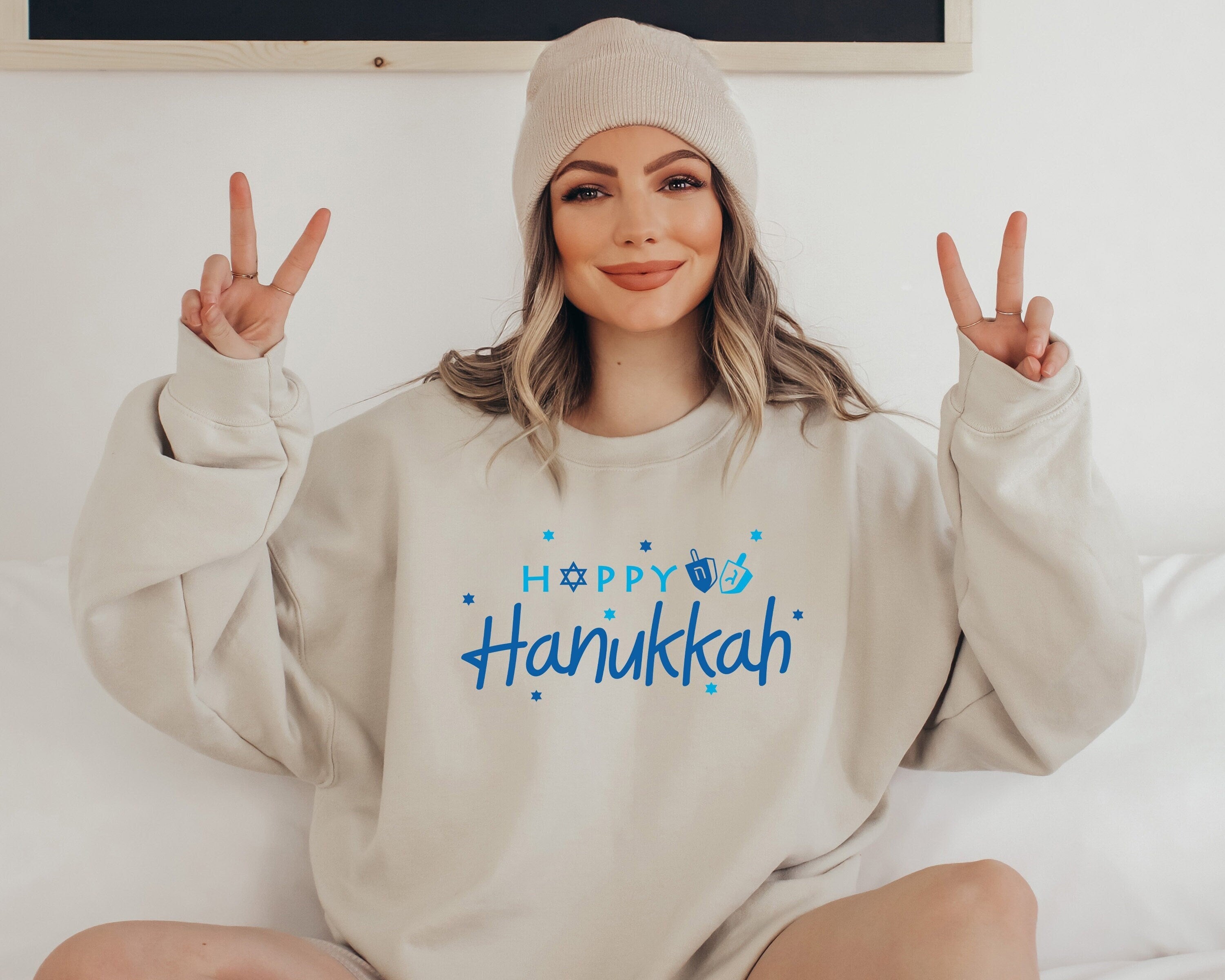 Retro Hanukkah Sweater, Happy Hanukkah, Holiday Hanukkah Sweater, Jewish Saying, Holiday Sweatshirt, Religious Sweatshirt For Jewish Holiday