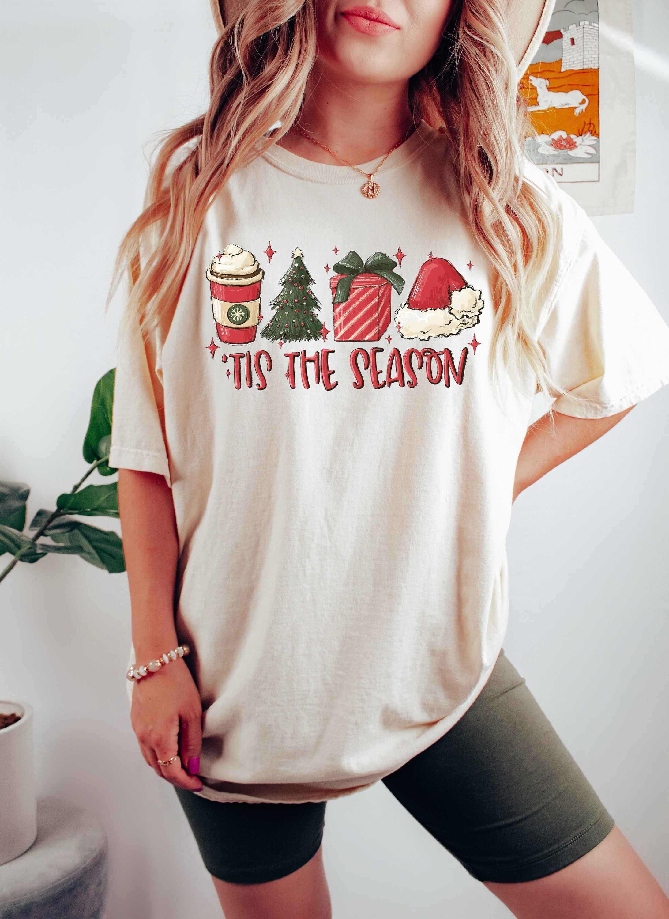 Retro Christmas Comfort Colors Shirt, Tis The Season Shirt, Vintage Santa Christmas Shirt, Retro Holiday Shirt, Ugly Sweater Shirt