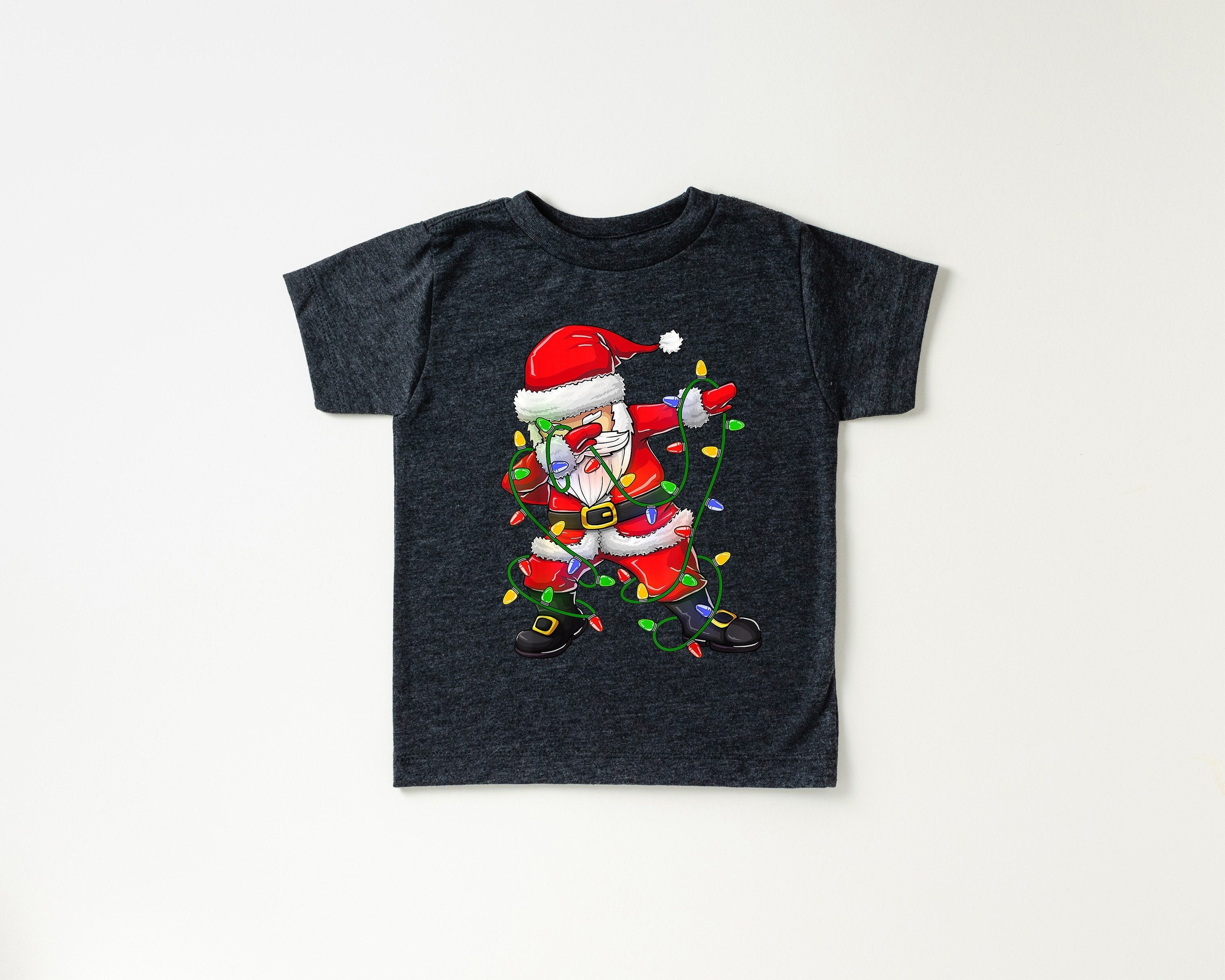 Dabbing Santa Toddler Tee, Christmas Season Shirt, Cute Holiday Girls Shirt, Toddler Youth Santa Tee, Retro Boho Cute Vintage Bodysuit