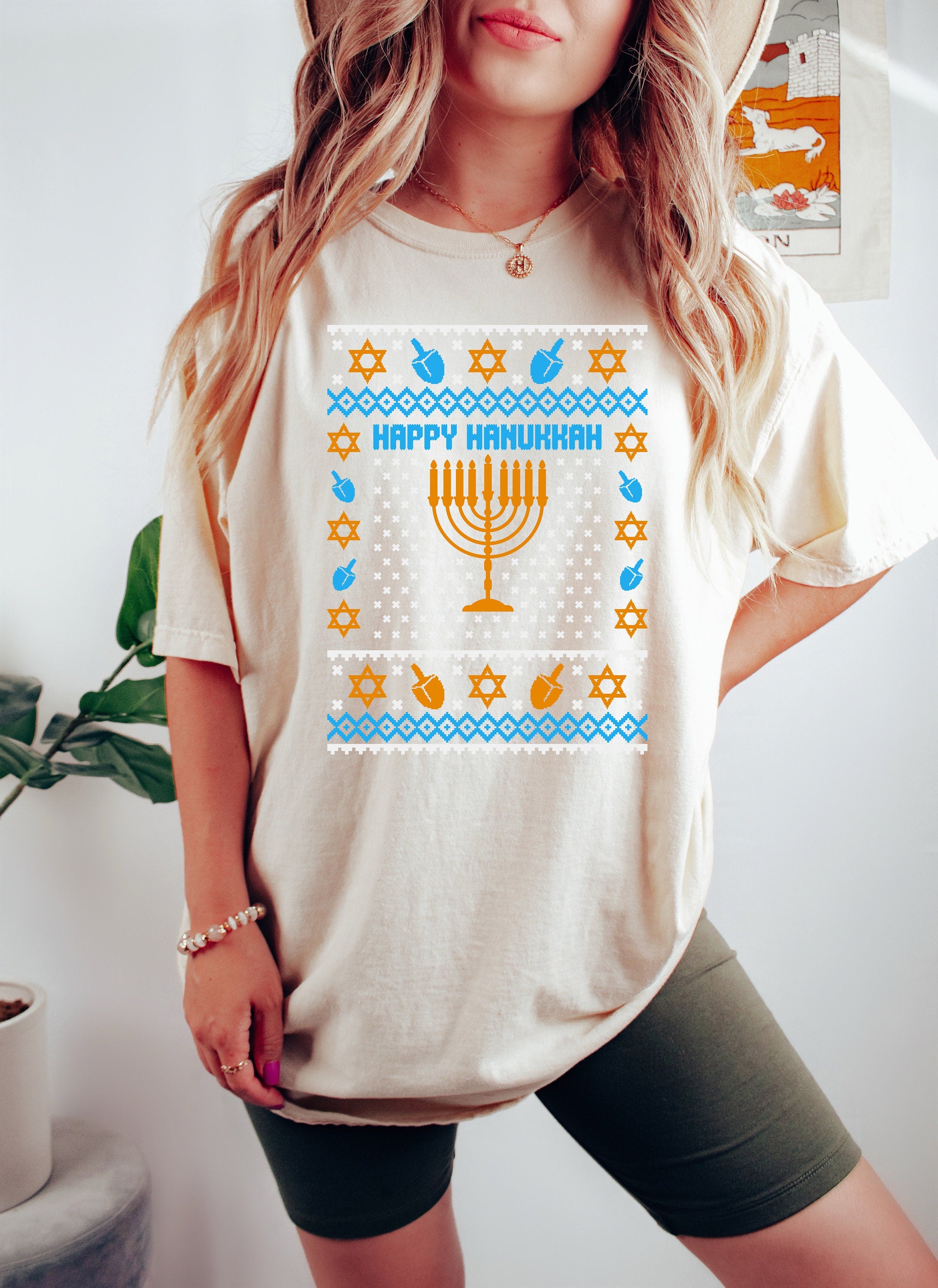 Retro Hanukkah Comfort Colors Shirt, Happy Hanukkah Shirt, Holiday Shirt, Jewish Saying Shirt, Holiday Shirt, Religious Shirt for Jewish