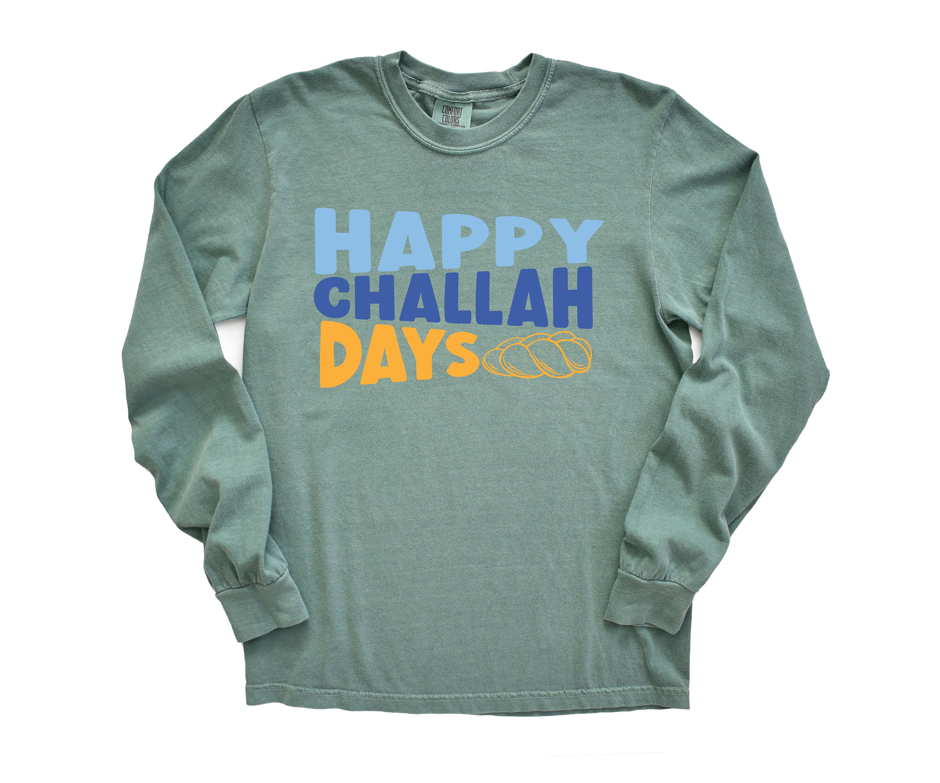 Retro Hanukkah Long Sleeve Comfort Colors Shirt, Happy Challah days, Holiday Shirt, Jewish Saying Shirt, Holiday Shirt, Religious Shirt