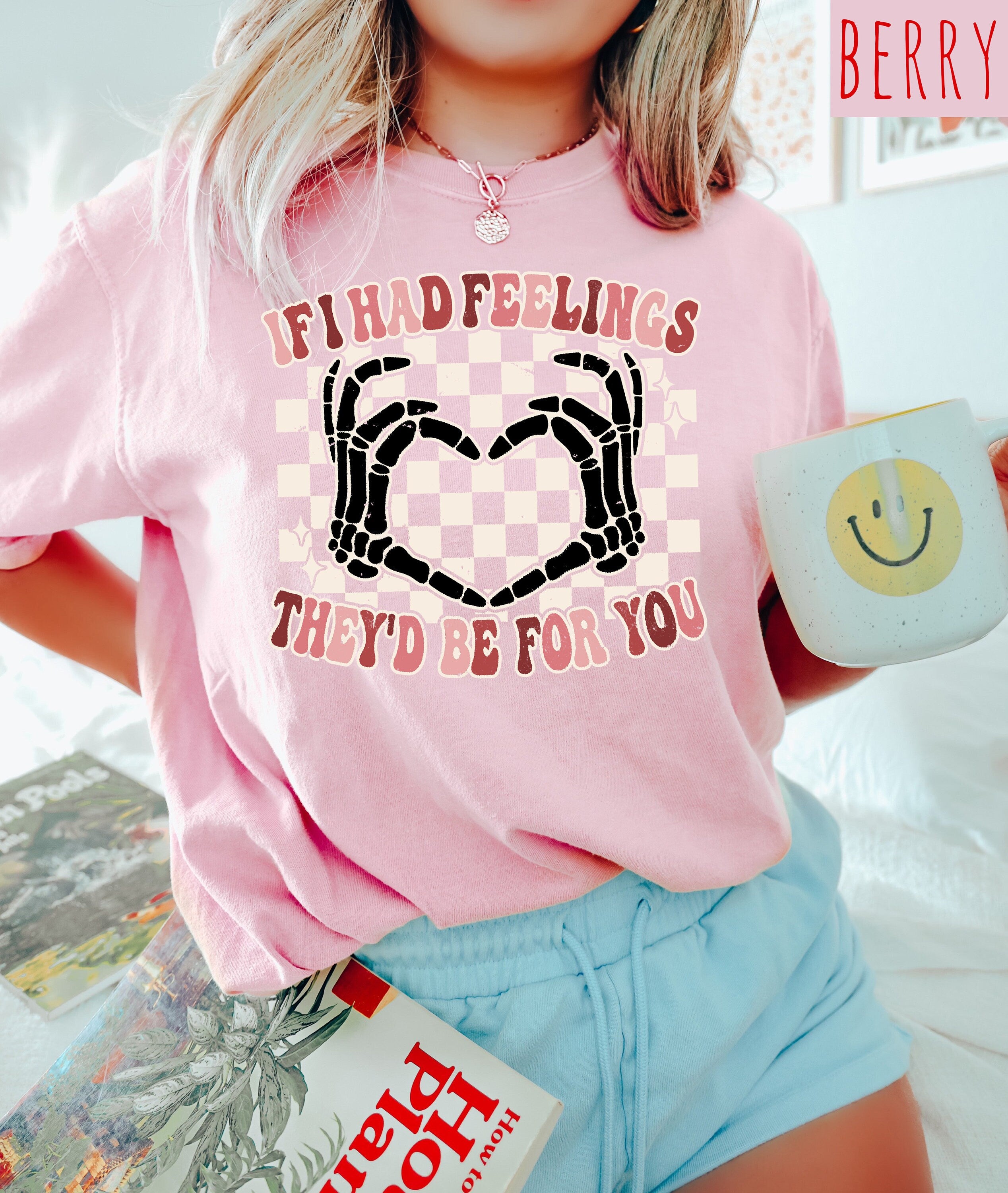 Retro Valentines Day Comfort Colors Shirt, If I Had Feelings They'd Be For You, Vintage Couples Shirt, Heart Shirt, Proud Single Shirt