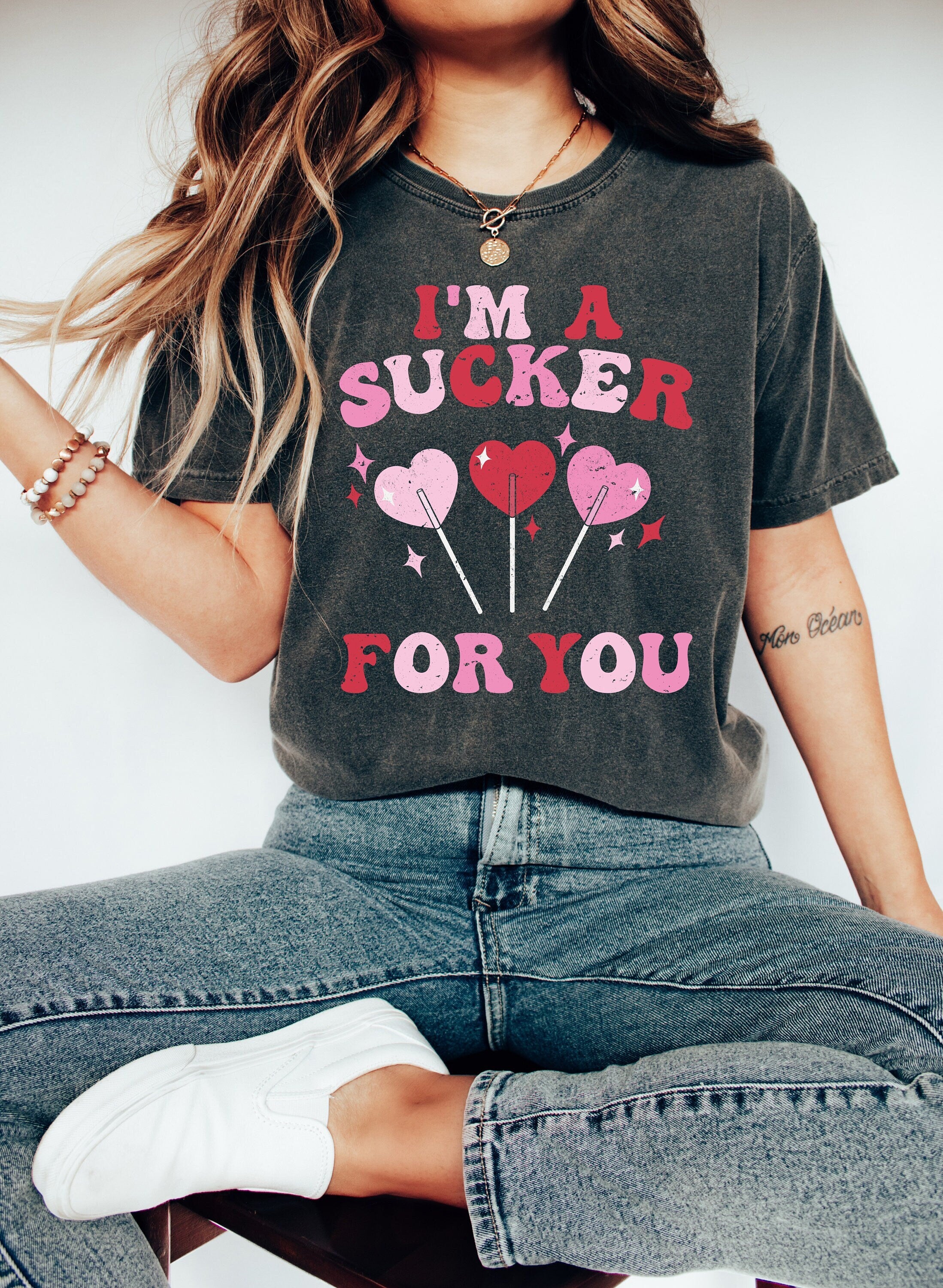 Retro Valentines Day Comfort Colors Shirt, I'm A Sucker For You Shirt, Vintage Couples Shirt, Love Shirt, Heart Shirt, Proud Single Shirt