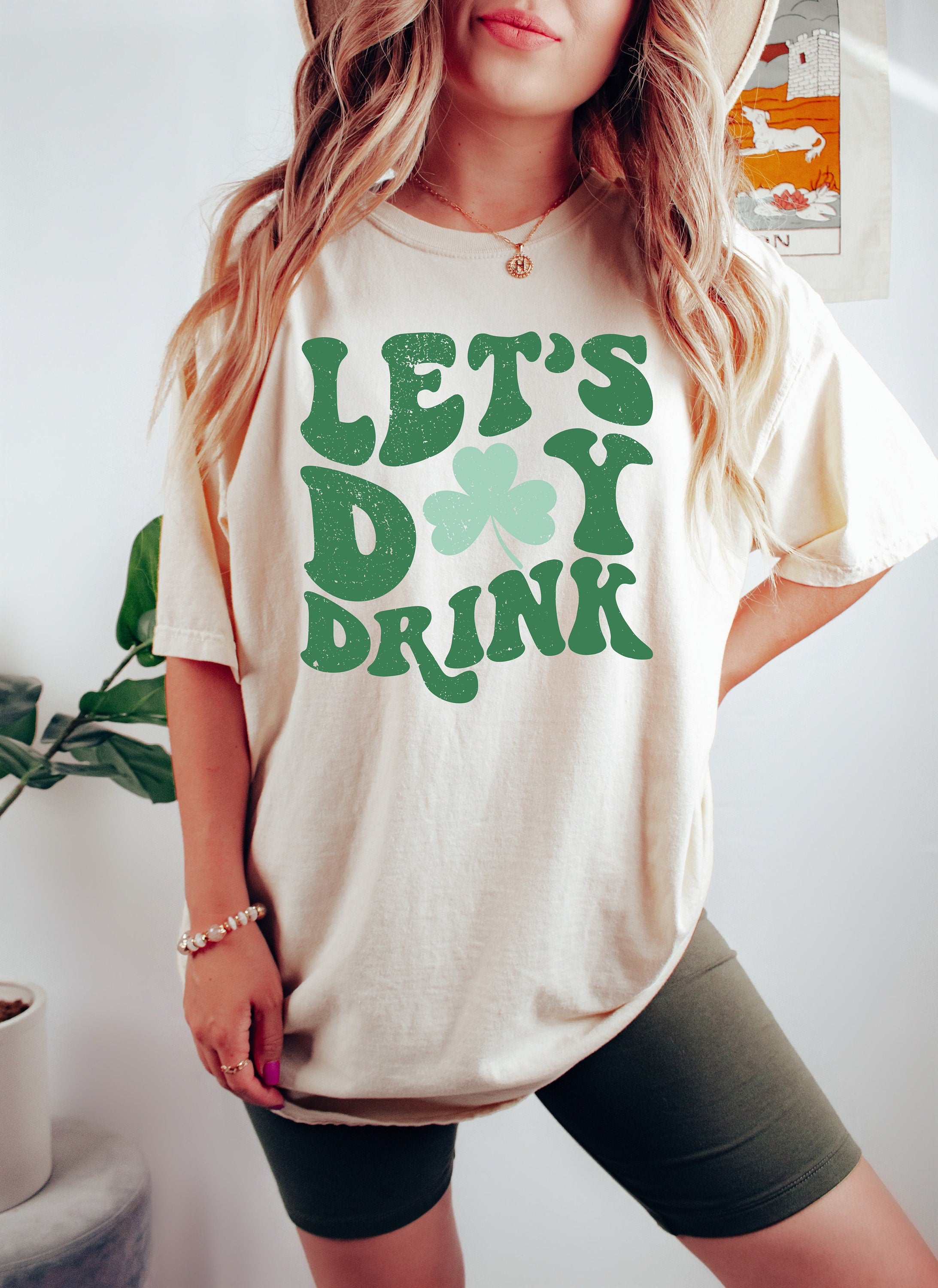 Retro St Patty's Day Comfort Colors Shirt, Lets Day Drink Shirt, Vintage St Patricks Day Shirt, Day Drinking Shirt, Retro Shirt, Lucky Shirt