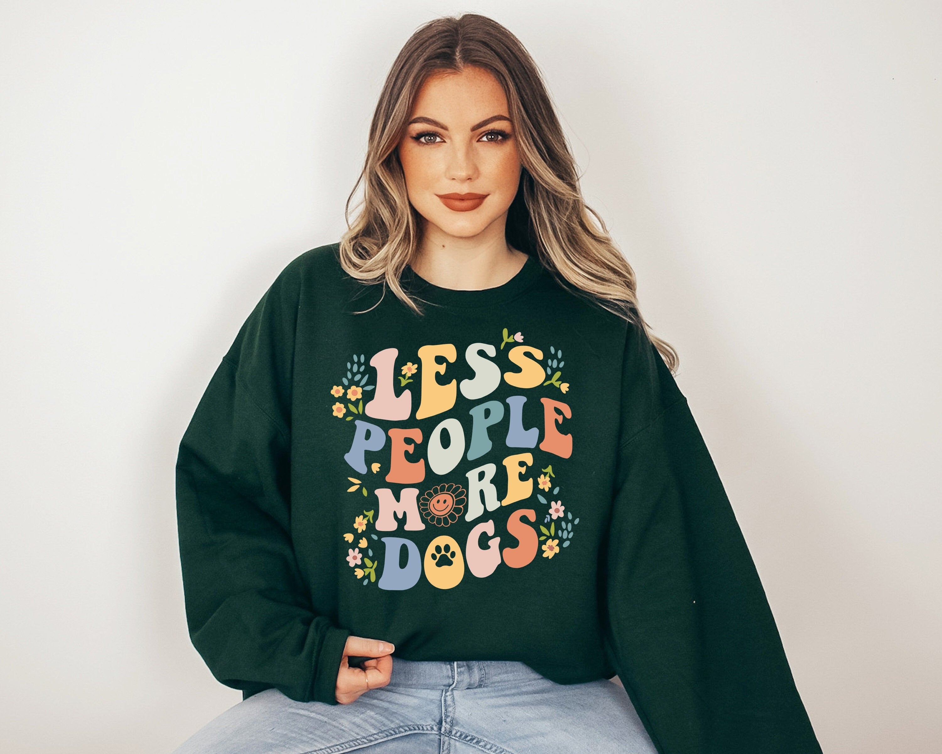 Less People More Dogs Sweater, Dog Mom Sweatshirt, New Dog Mom, Puppy Mama, Mothers Day Gift, Golden Retriever Mom, Anti Social Dog Mom Club