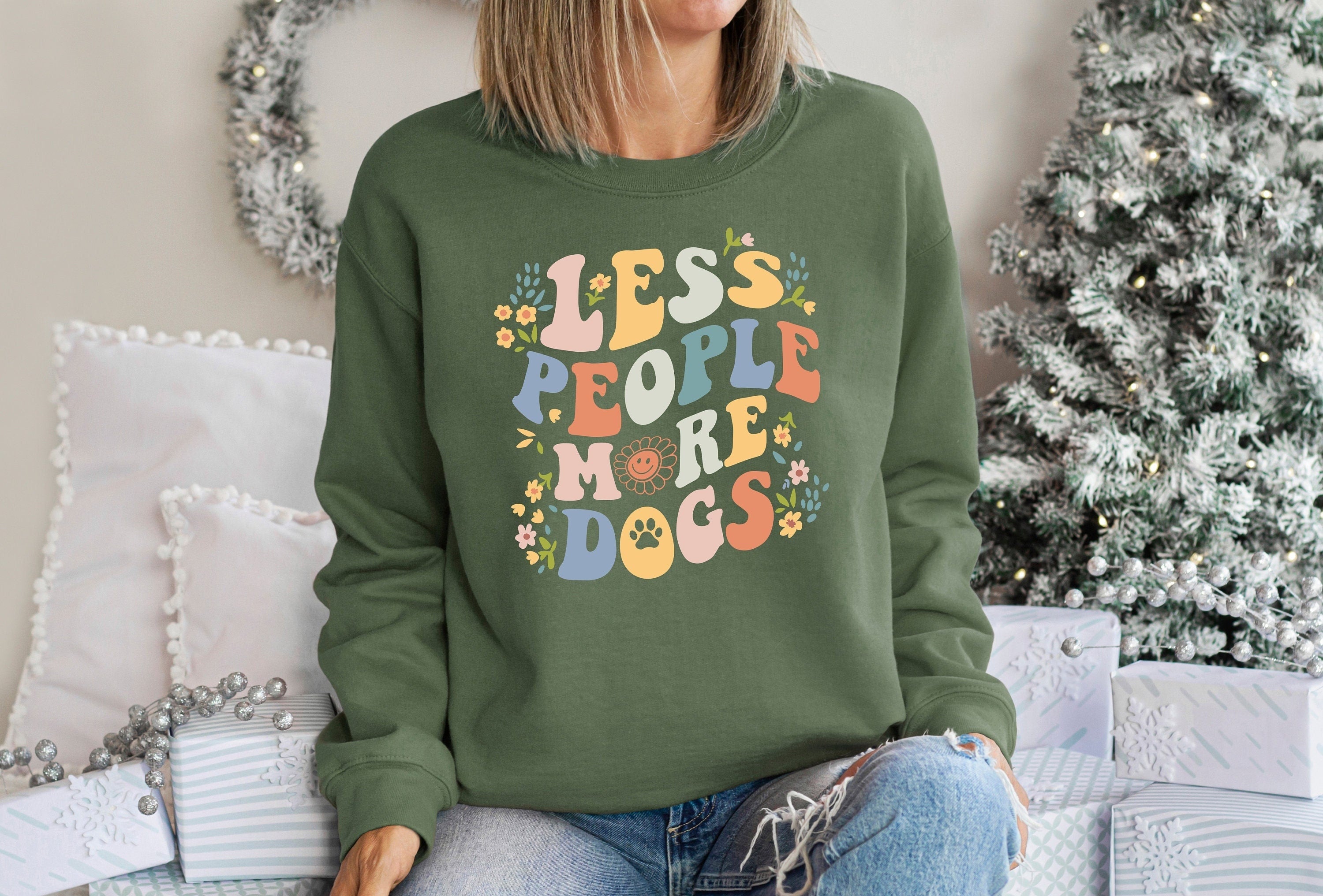 Less People More Dogs Sweater, Dog Mom Sweatshirt, New Dog Mom, Puppy Mama, Mothers Day Gift, Golden Retriever Mom, Anti Social Dog Mom Club