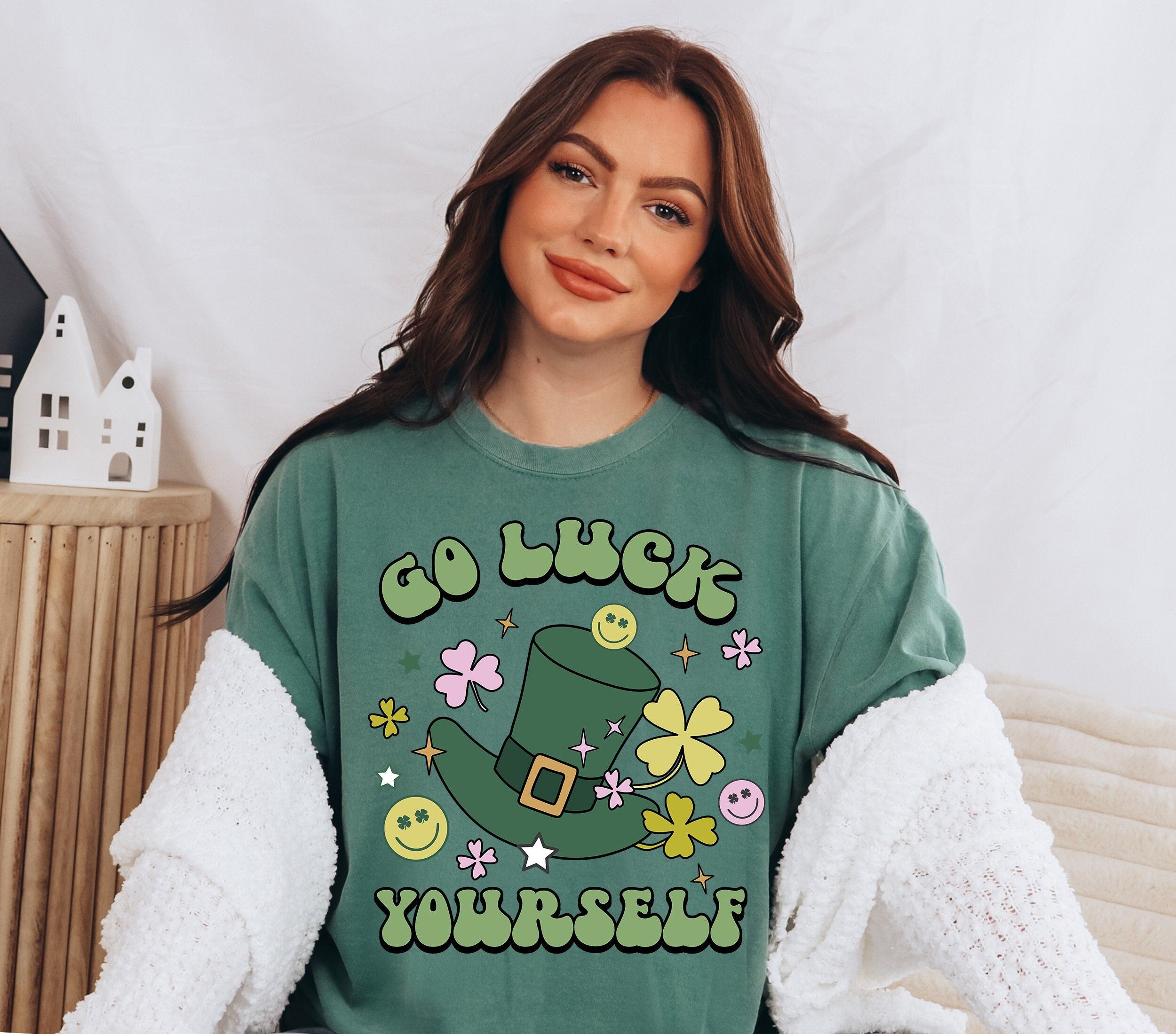 Retro St Patty's Day Comfort Colors Shirt, Go Luck Yourself, Vintage St Patrick's Day Shirt, Day Drinking Shirt, Retro Shirt, Lucky Shirt