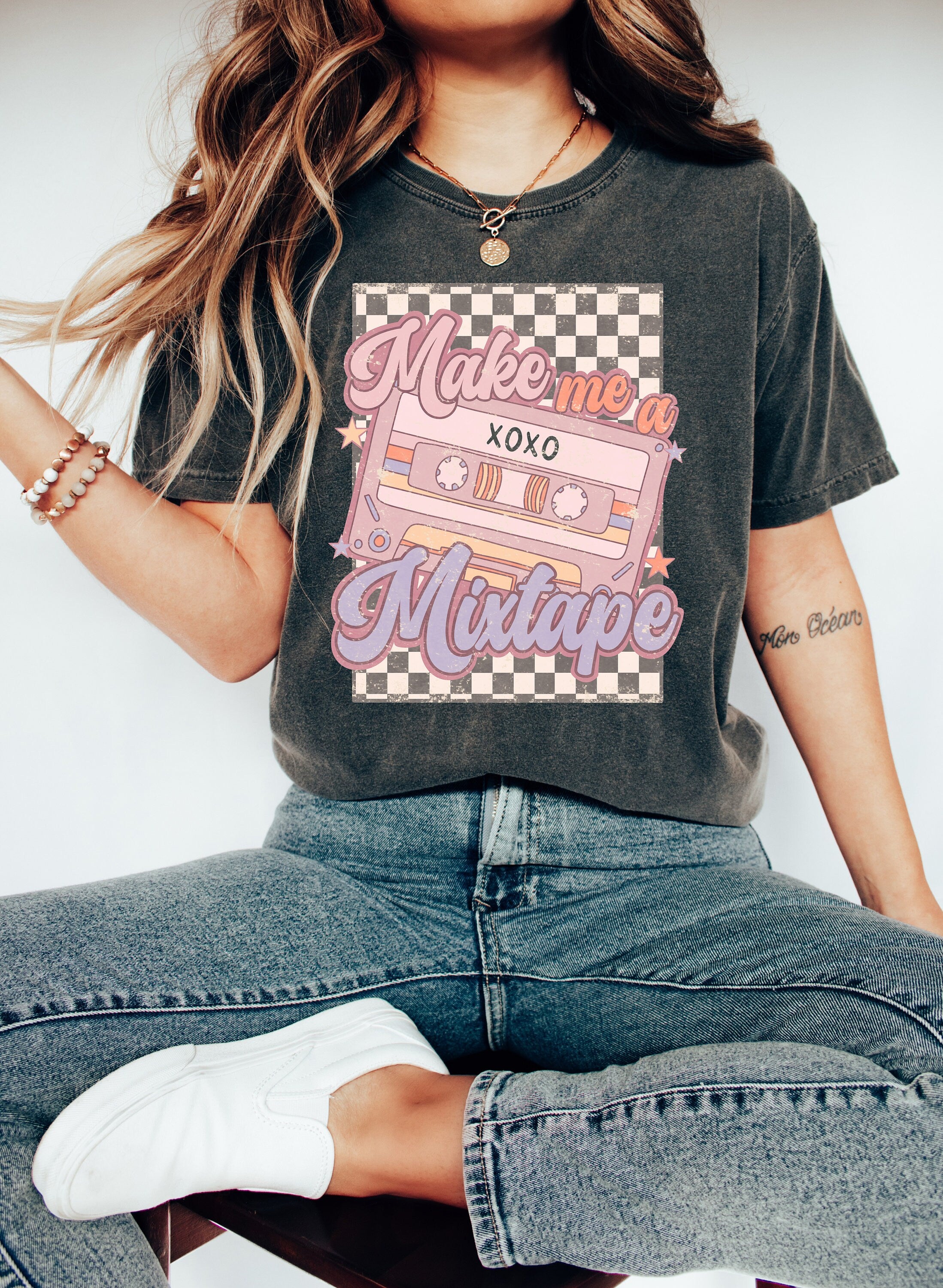 Retro Valentines Day Comfort Colors Shirt, Make Me a Mixtape Shirt, Vintage Single Shirt, Love Shirt, Heart Shirt, Proud Single Shirt