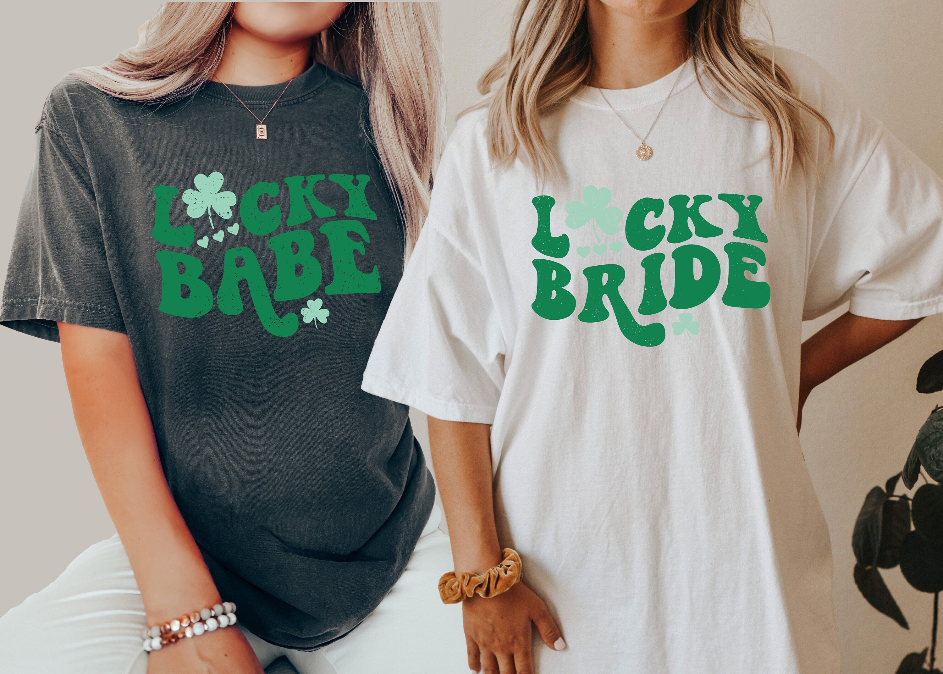 Comfort Colors Tee, Bachelorette Party Shirts, Lucky Bride, Lucky Babe T-Shirt, Retro Tee ,Bridal Party Shirts, St Pattys Bachelorette