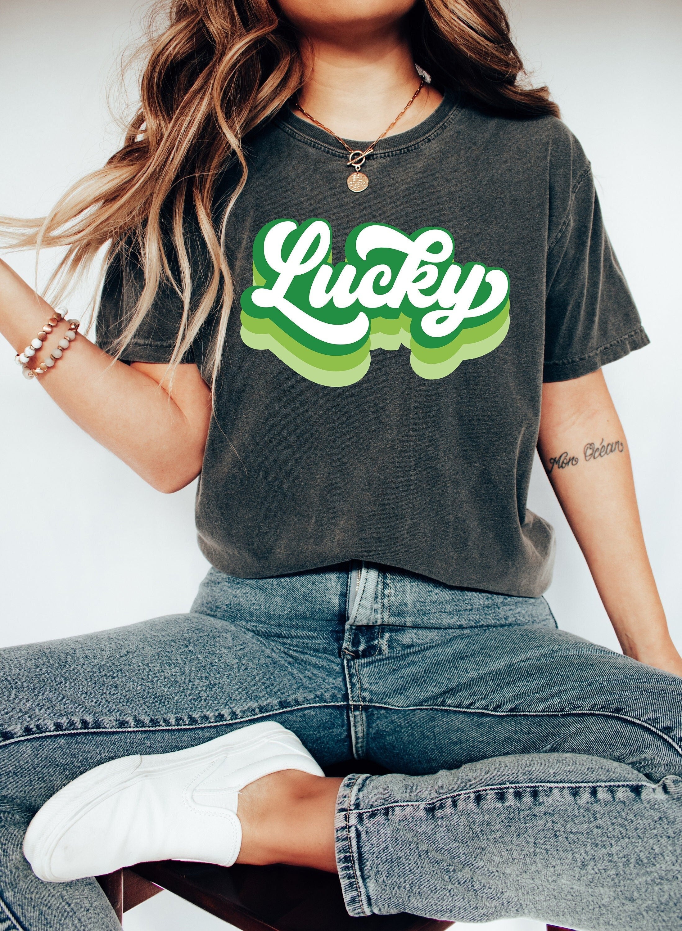 Retro St Patty's Day Comfort Colors Shirt, Lucky Babe Shirt, Vintage St Patrick's Day Shirt, Day Drinking Shirt, Retro Shirt, Lucky Shirt