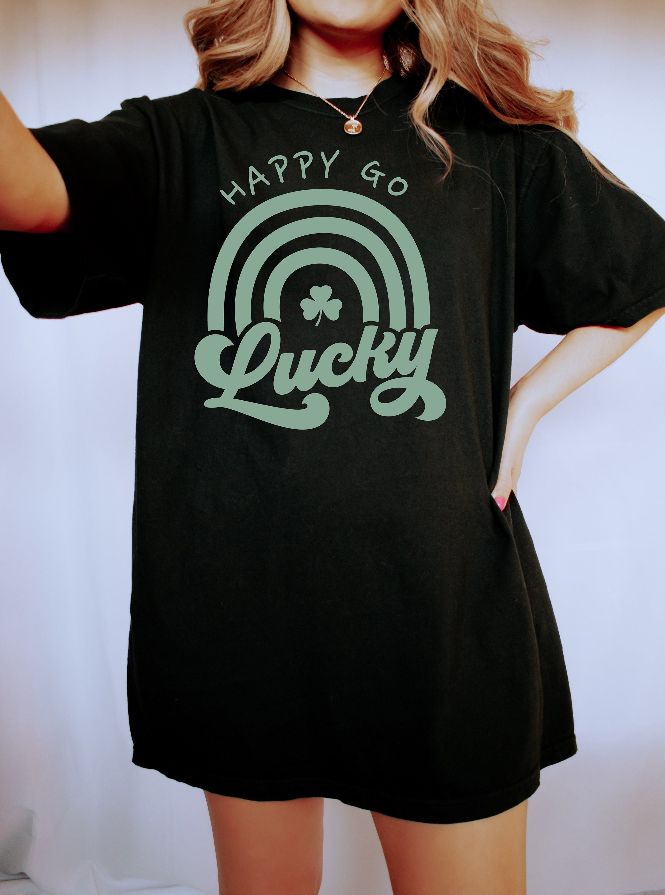 Retro St Patty's Day Comfort Colors Shirt, Happy Go Lucky Shirt, Vintage St Patrick's Day Shirt, Day Drinking Shirt, Retro Tee, Lucky Shirt