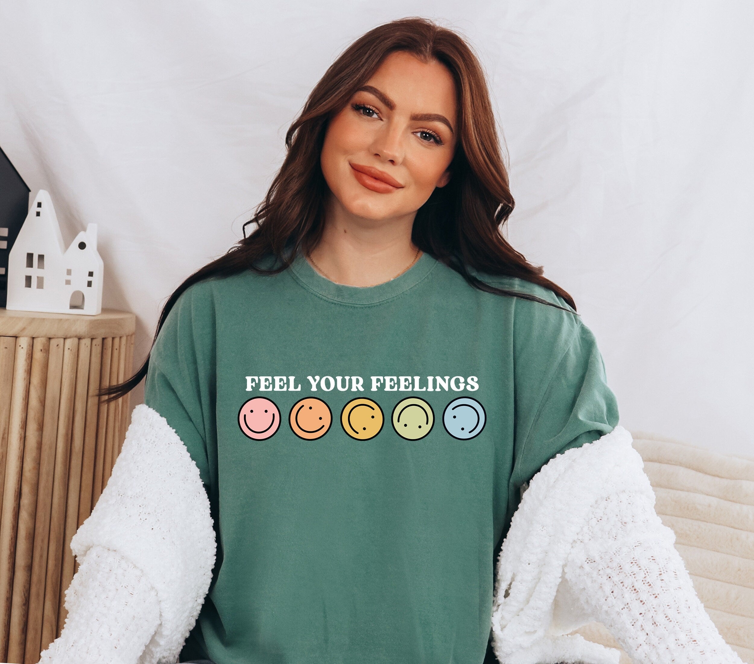 Comfort Colors Tee, Feel Your Feelings, Happy Shirt, Quote Shirt, Womens Oversized Shirt, Oversized Shirt, Inspirational Shirt, Shirts