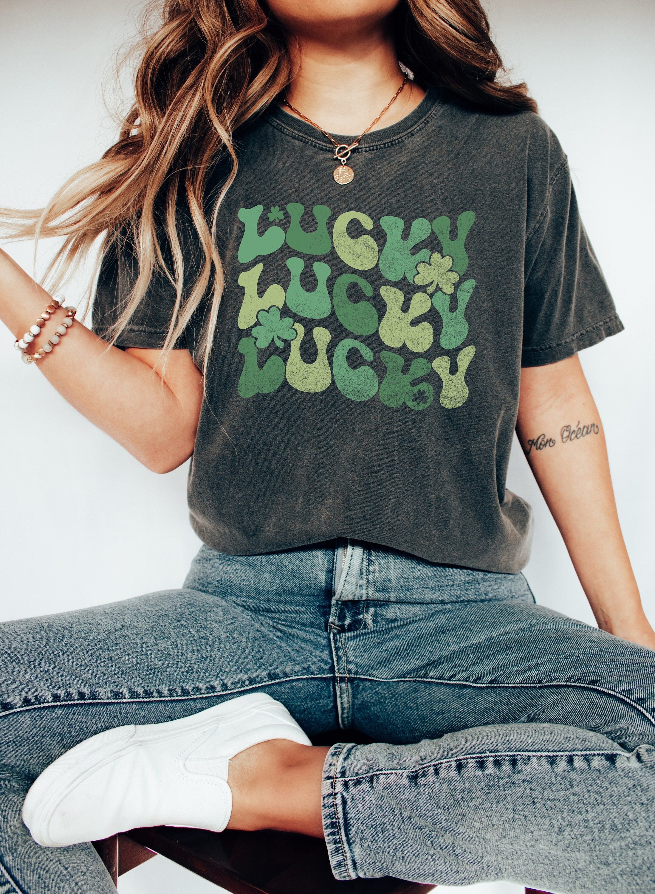 Retro St Patty's Day Comfort Colors Shirt, Lucky Babe Shirt, Vintage St Patrick's Day Shirt, Day Drinking Shirt, Retro Shirt, Lucky Shirt