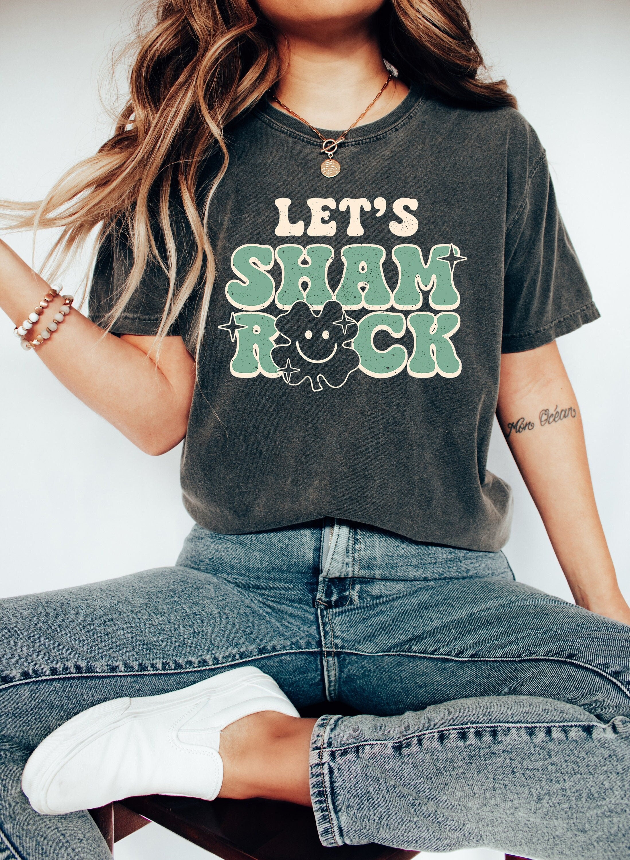 Retro St Patty's Day Comfort Colors Shirt, Lets Sham Rock, Vintage St Patricks Day Shirt, Day Drinking Shirt, Retro Shirt, Lucky Shirt