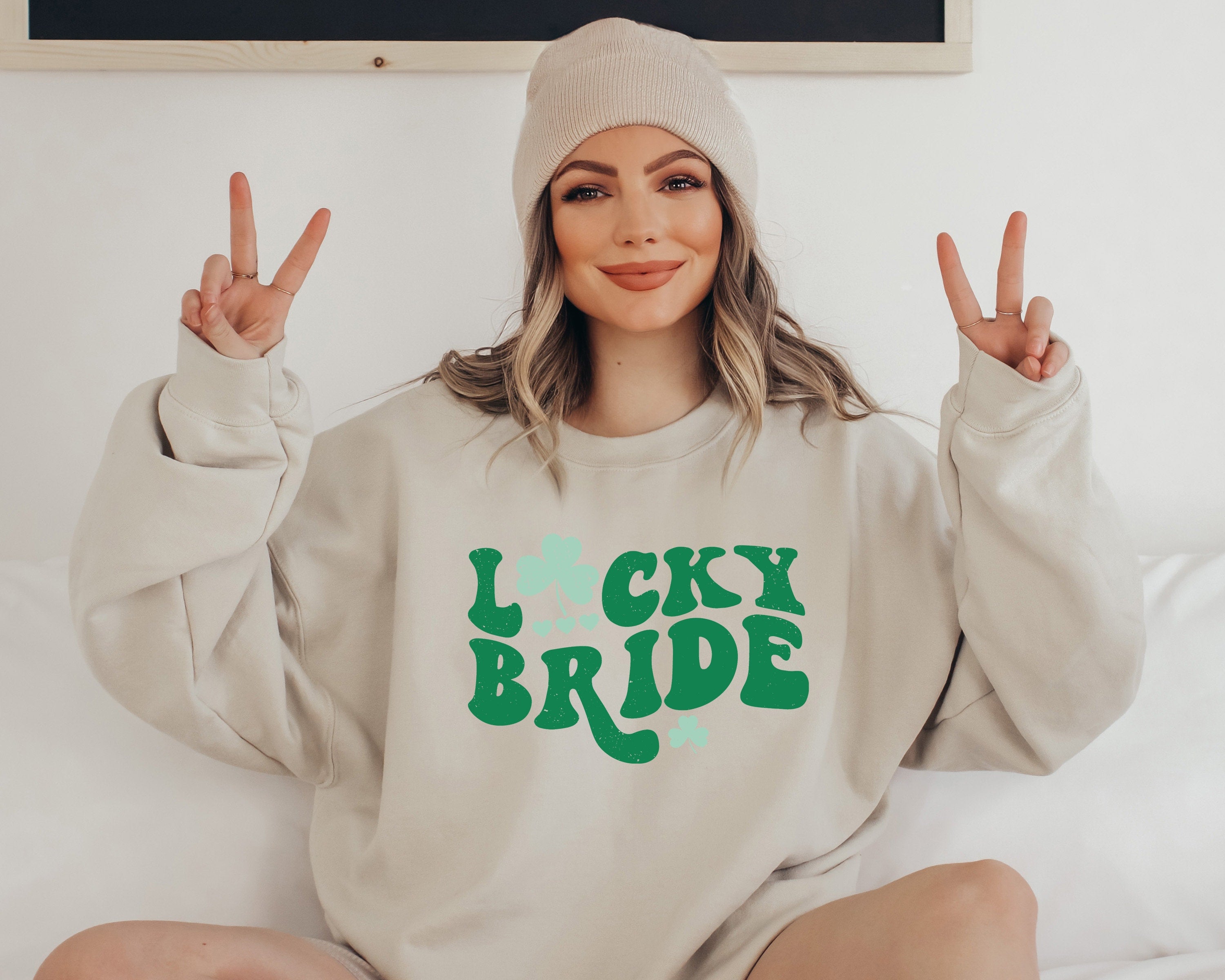 Lucky Bride Sweatshirt, Lucky Clover Sweater, St Patricks Day Sweatshirt, Lucky Pullover, Womens Sweatshirt, Lucky Crewneck, Shamrock Shirt