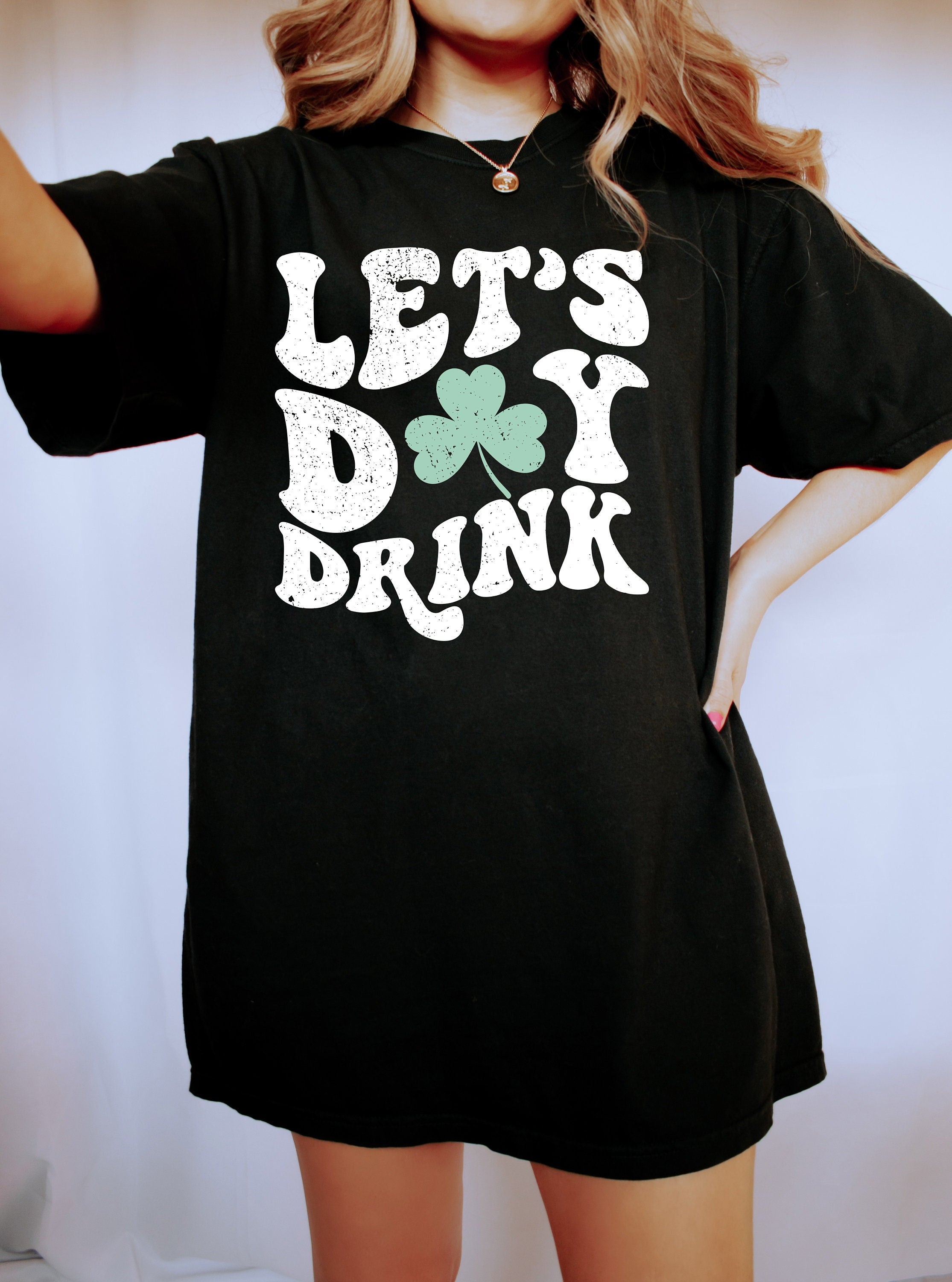 Retro St Patty's Day Comfort Colors Shirt, Lets Day Drink Shirt, Vintage St Patricks Day Shirt, Day Drinking Shirt, Retro Shirt, Lucky Shirt