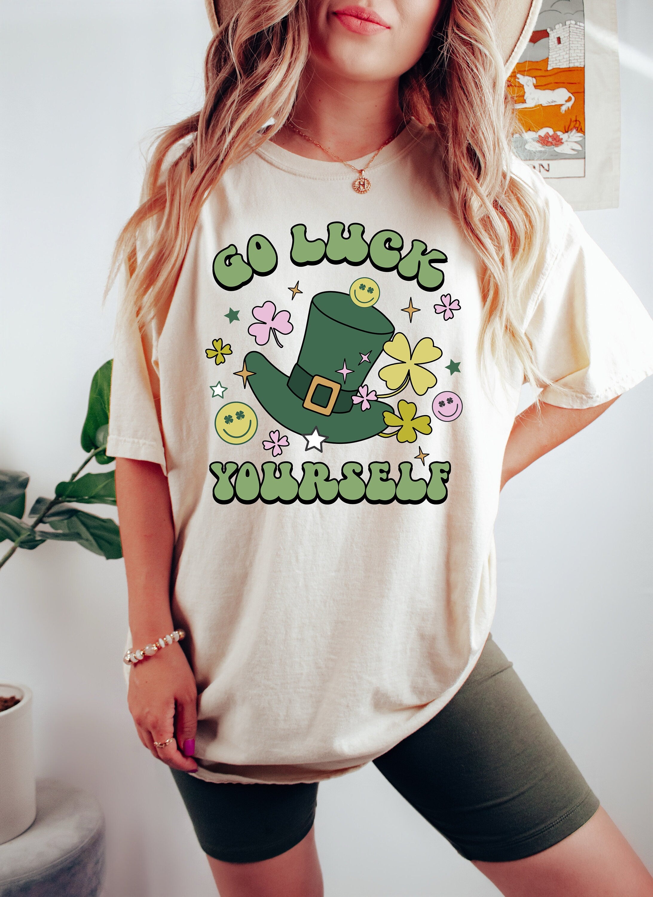 Retro St Patty's Day Comfort Colors Shirt, Go Luck Yourself, Vintage St Patrick's Day Shirt, Day Drinking Shirt, Retro Shirt, Lucky Shirt