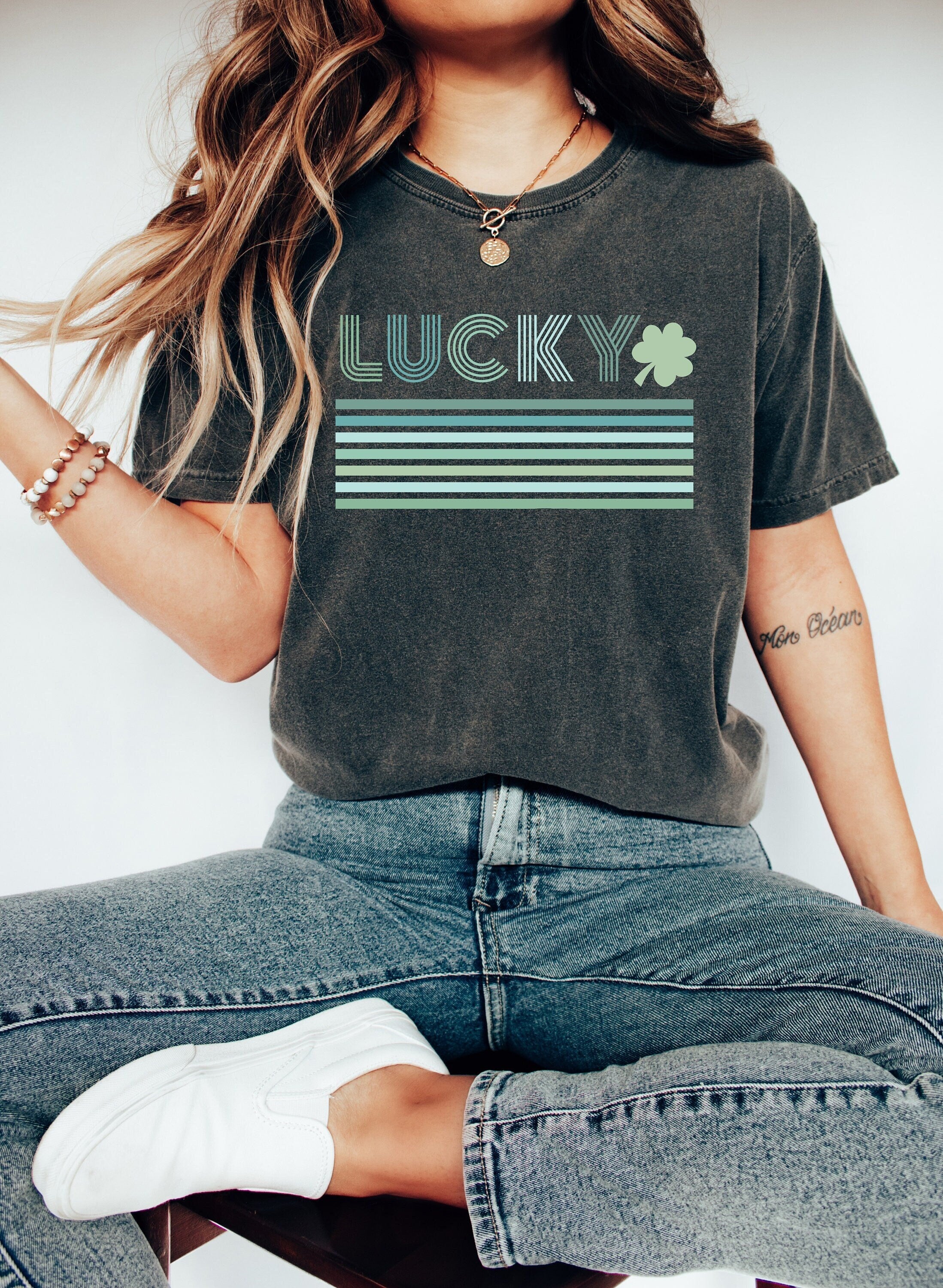 Retro St Patty's Day Comfort Colors Shirt, Feeling Lucky Shirt, Vintage St Patrick's Day Shirt, Day Drinking Shirt, Retro Shirt, Lucky Shirt