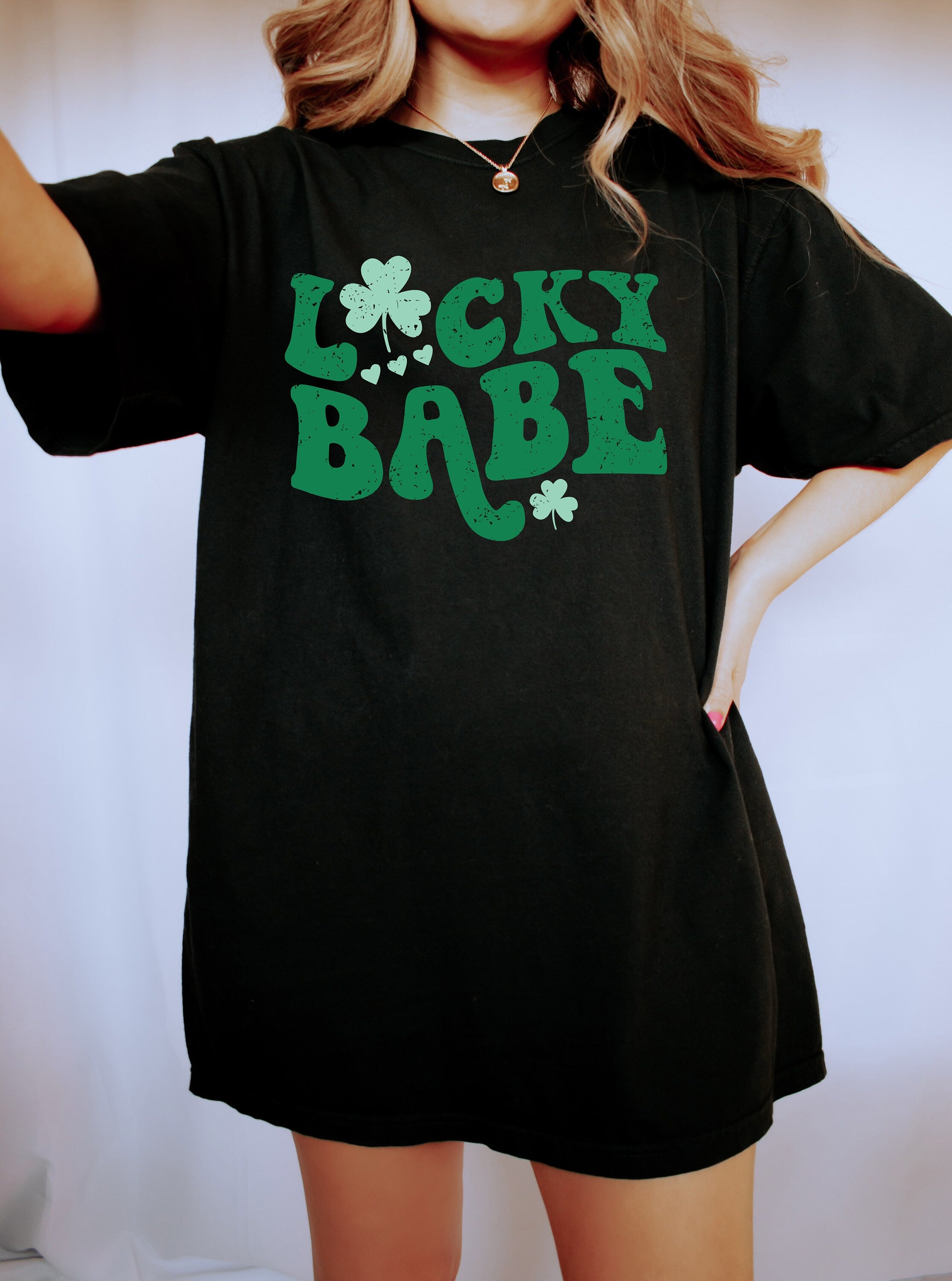 Retro St Patty's Day Comfort Colors Shirt, Lucky Babe Shirt, Vintage St Patrick's Day Shirt, Day Drinking Shirt, Retro Shirt, Lucky Shirt