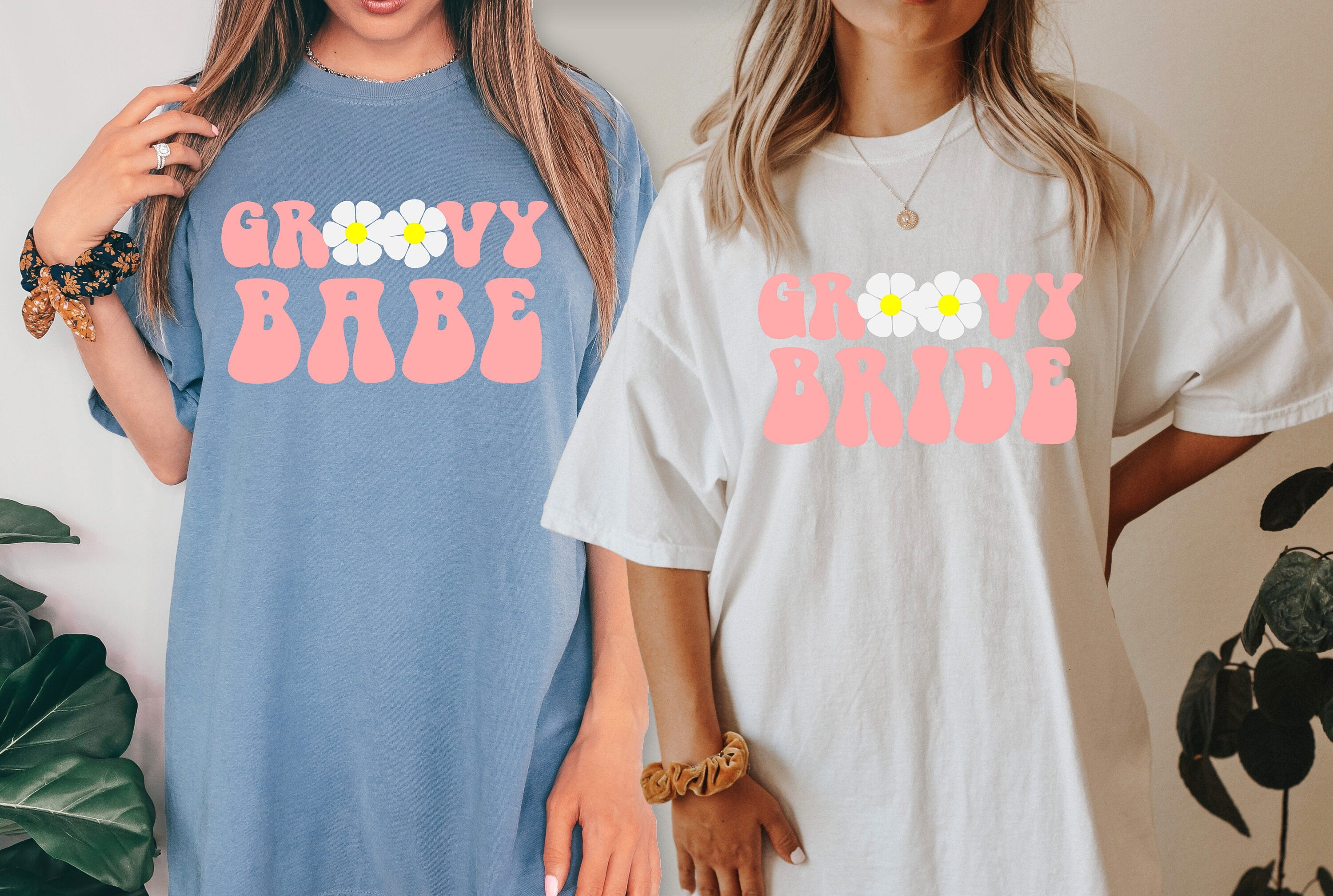 Comfort Colors Tee, Bachelorette Party Shirts, Groovy Babe, Groovy Bride Boho T-Shirt, Retro Graphic Tee ,Bridal Party Shirts, Girls Trip