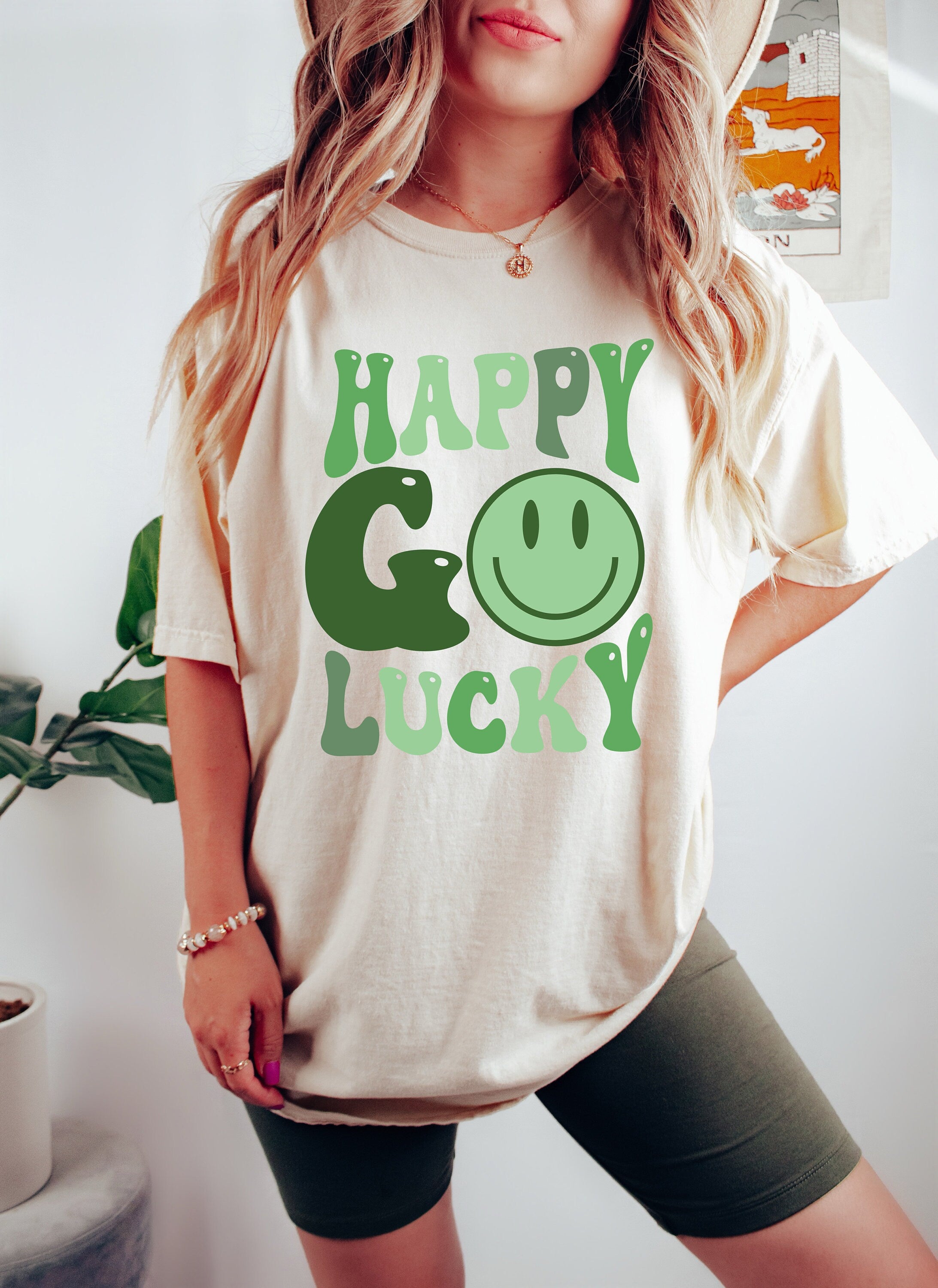 Retro St Patty's Day Comfort Colors Shirt, Happy Go Lucky, Vintage St Patrick's Day Shirt, Day Drinking Shirt, Retro Shirt, Lucky Shirt
