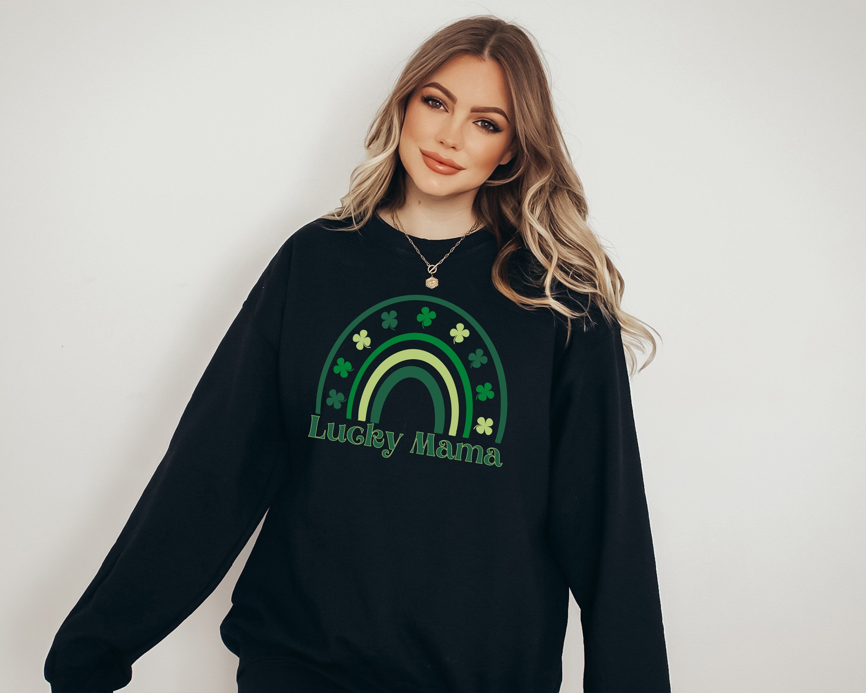 Lucky Retro Sweatshirt, Lucky Mama Sweater, St Patricks Day Sweatshirt, Lucky Pullover, Womens Lucky Sweatshirt, Lucky Crewneck, Shamrock