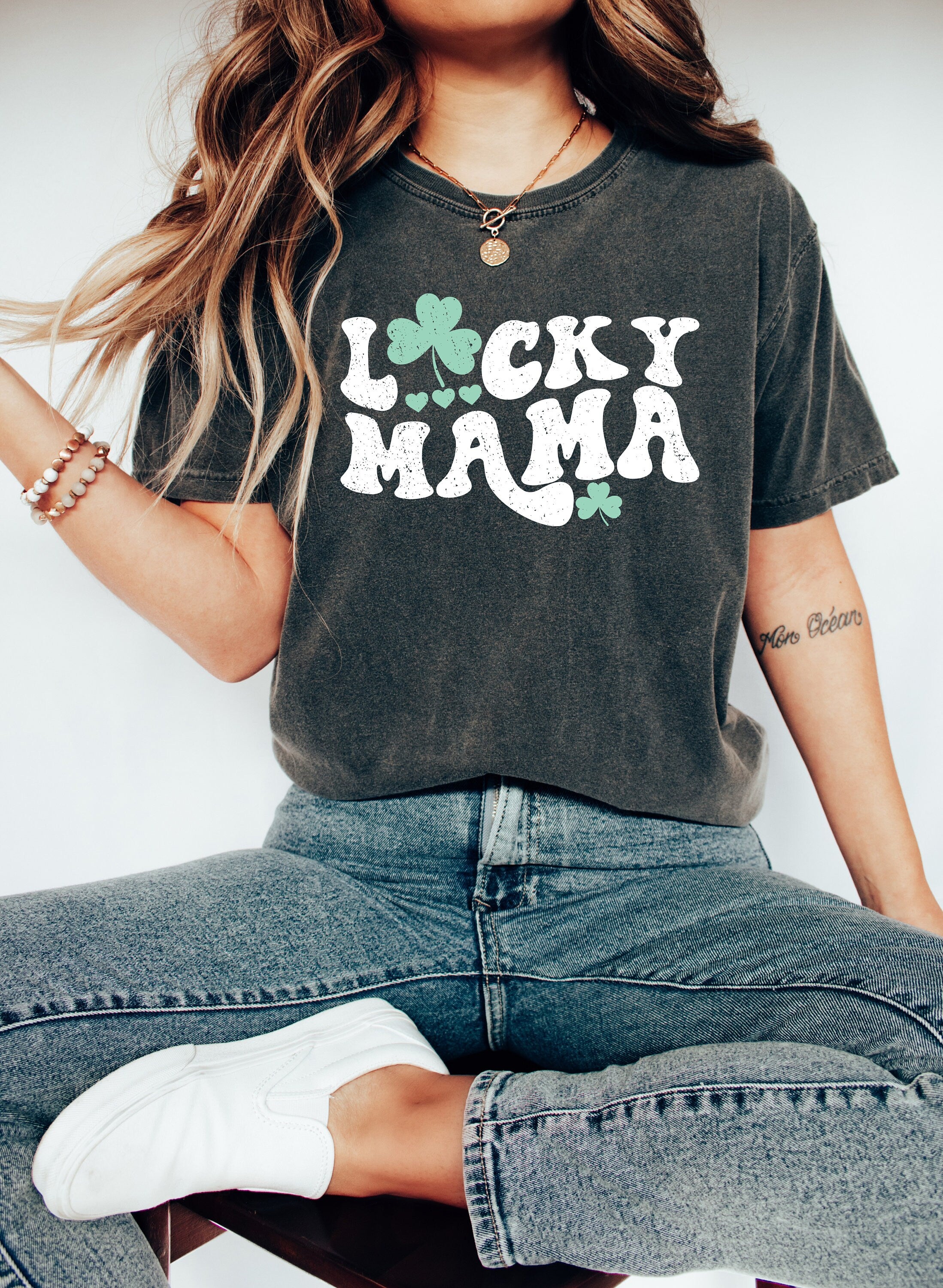 Retro St Patty's Day Comfort Colors Shirt, Lucky Mama Shirt, Vintage St Patrick's Day Shirt, Day Drinking Shirt, Retro Shirt, Lucky Shirt