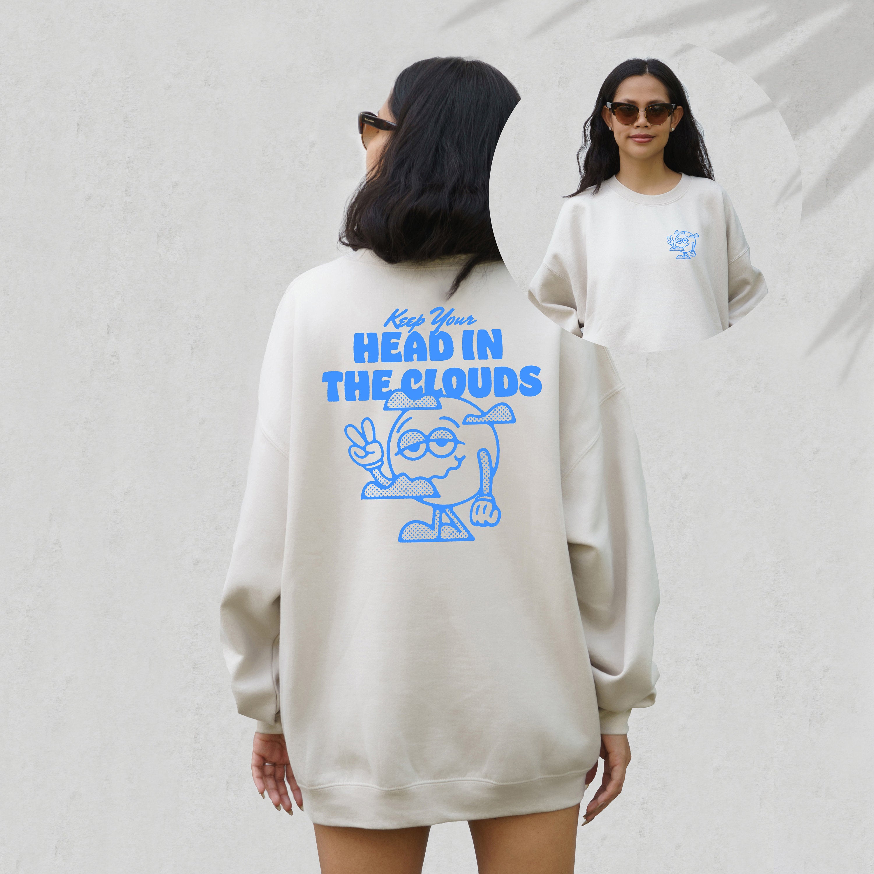 Keep Your Head In The Clouds Sweatshirt,Positive Sweatshirt, Mental Health Awareness, Grow Positive Thoughts Crewneck, Spread Kindness Shirt