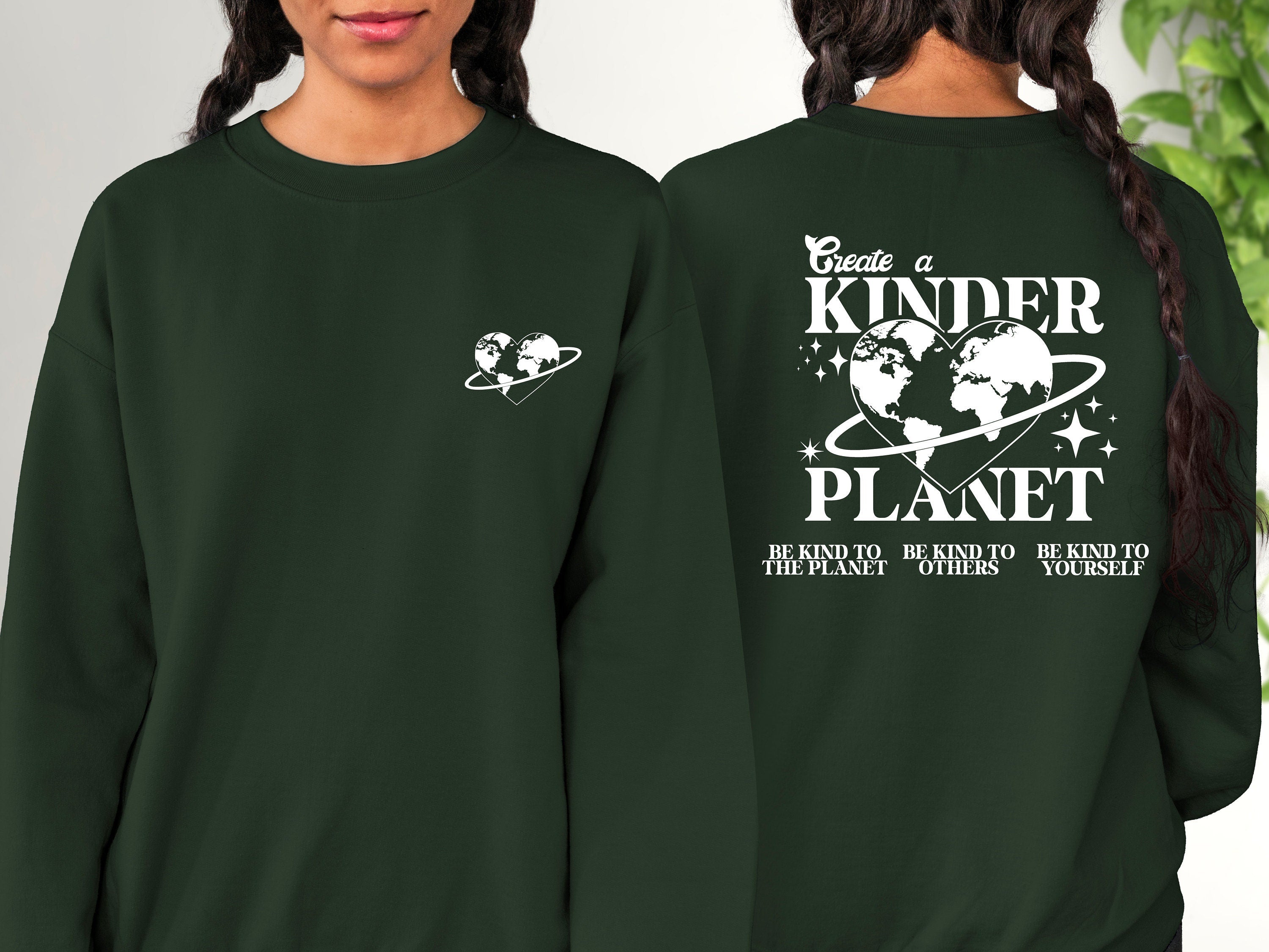 Create A Kinder Planet Sweatshirt, Positive Sweatshirt, Mental Health Awareness, Grow Positive Thoughts Crewneck, Spread Kindness Shirt