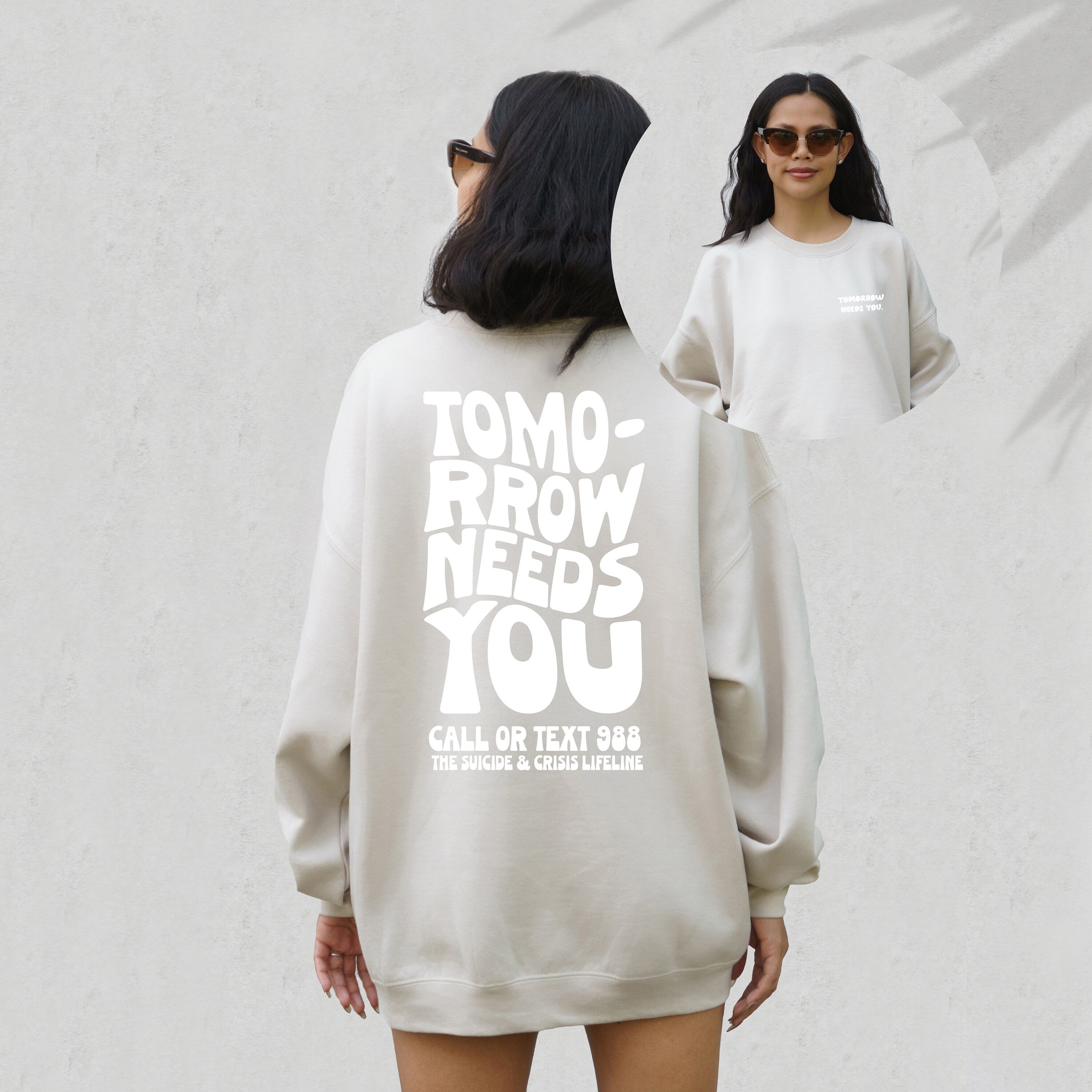 Tomorrow Needs You Crewneck Sweatshirt, Positive Sweatshirt, Mental Health Awareness, Grow Positive Thoughts Crewneck, Spread Kindness Shirt