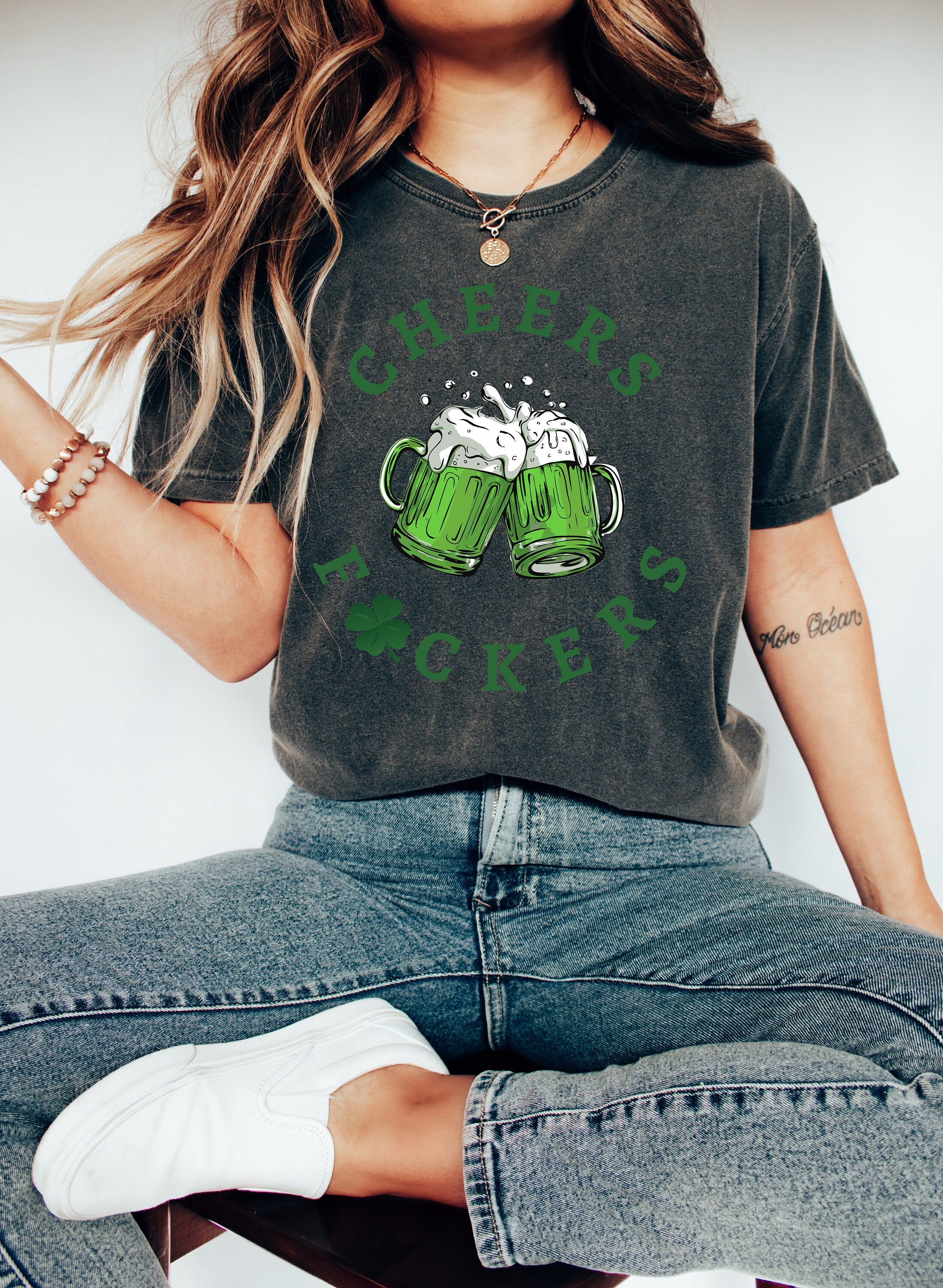 Retro St Patty's Day Comfort Colors Shirt, Cheers F*ckers Shirt, Vintage St Patricks Day Shirt, Day Drinking Shirt, Retro Shirt, Lucky Shirt