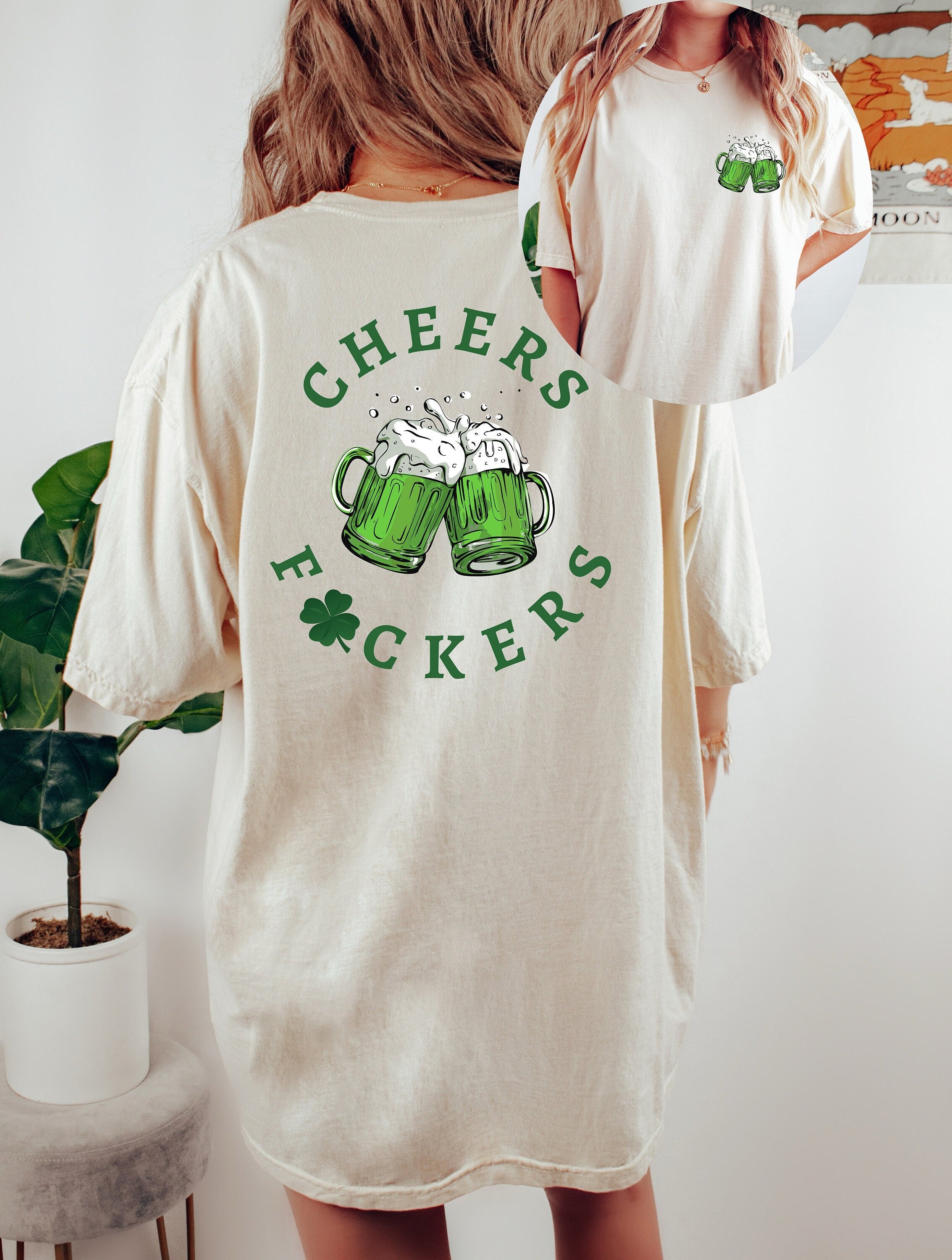 Retro St Patty's Day Comfort Colors Shirt, Cheers F*ckers Shirt, Vintage St Patricks Day Shirt, Day Drinking Shirt, Retro Shirt, Lucky Shirt