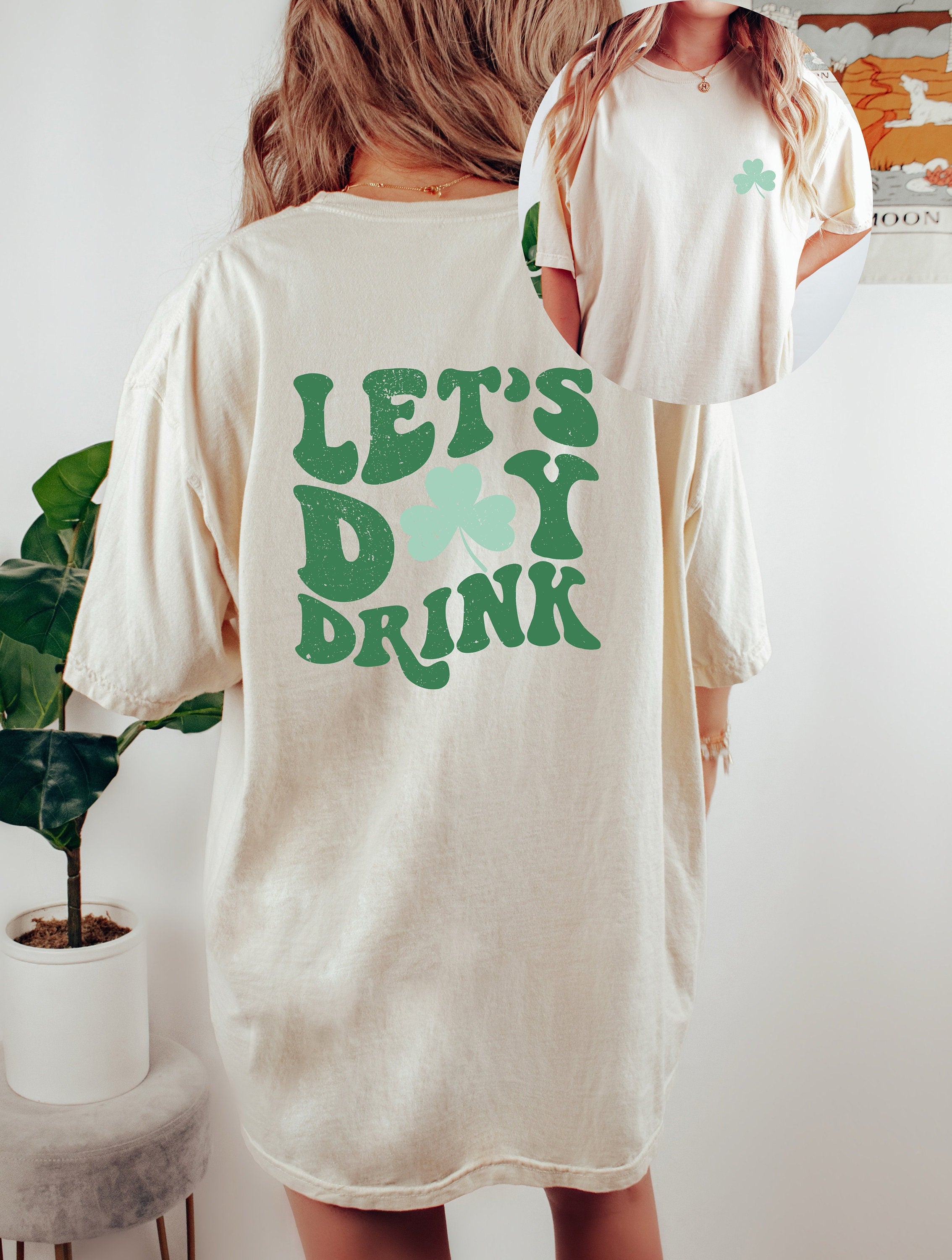 Retro St Patty's Day Comfort Colors Shirt, Lets Day Drink Shirt, Vintage St Patricks Day Shirt, Day Drinking Shirt, Retro Shirt, Lucky Shirt