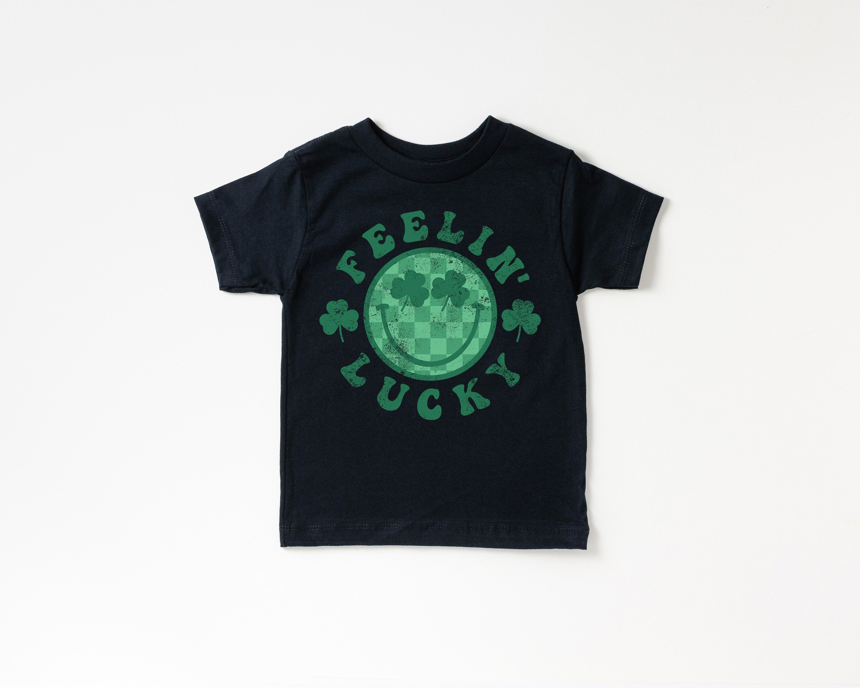 Smiley Shamrock St Pattys Shirt, Toddler Tee St Patricks Day, Cute Holiday Girls Shirt, Toddler Youth Lucky, Shamrock Tee Vintage Bodysuit