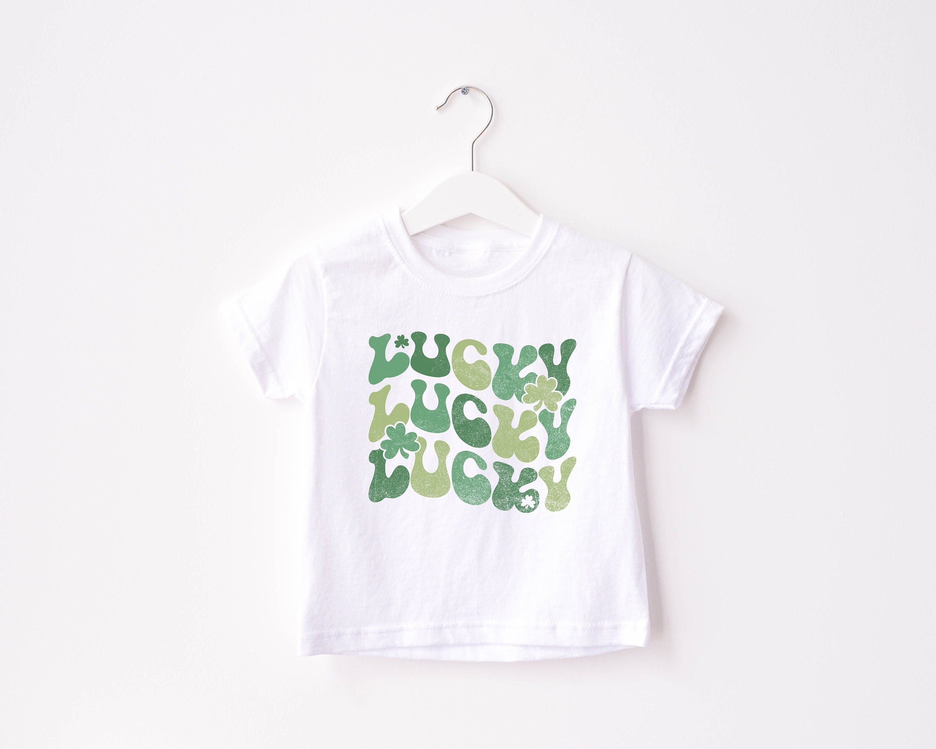 Toddler Tee St Patricks Day, Smiley Shamrock St Pattys Shirt, Cute Holiday Girls Shirt, Toddler Youth Lucky, Shamrock Tee Vintage Bodysuit