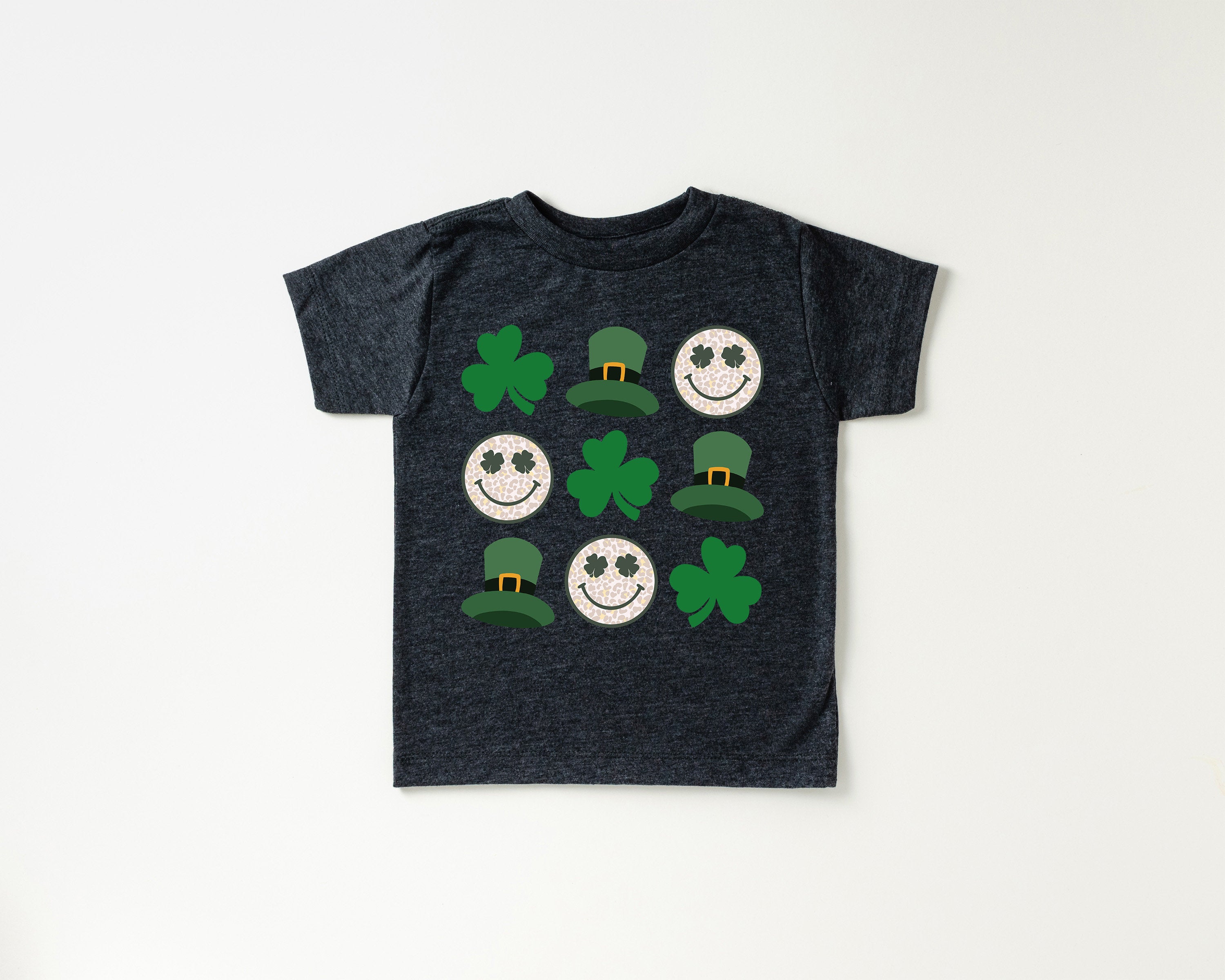 Toddler Tee St Patricks Day, Smiley Shamrock St Pattys Shirt, Cute Holiday Girls Shirt, Toddler Youth Lucky, Shamrock Tee Vintage Bodysuit