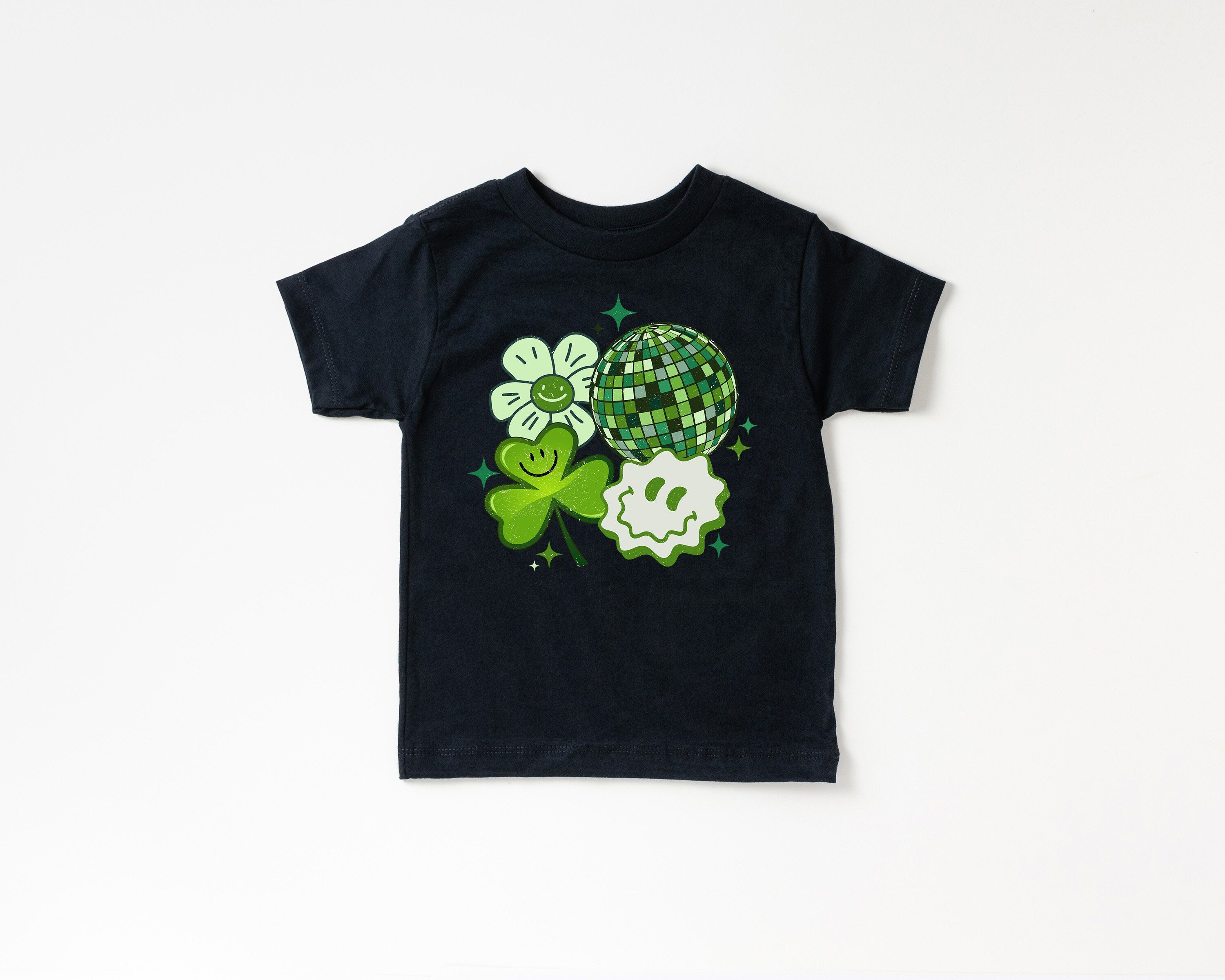 Toddler Tee St Patricks Day, Smiley Shamrock St Pattys Shirt, Cute Holiday Girls Shirt, Toddler Youth Lucky, Shamrock Tee Vintage Bodysuit