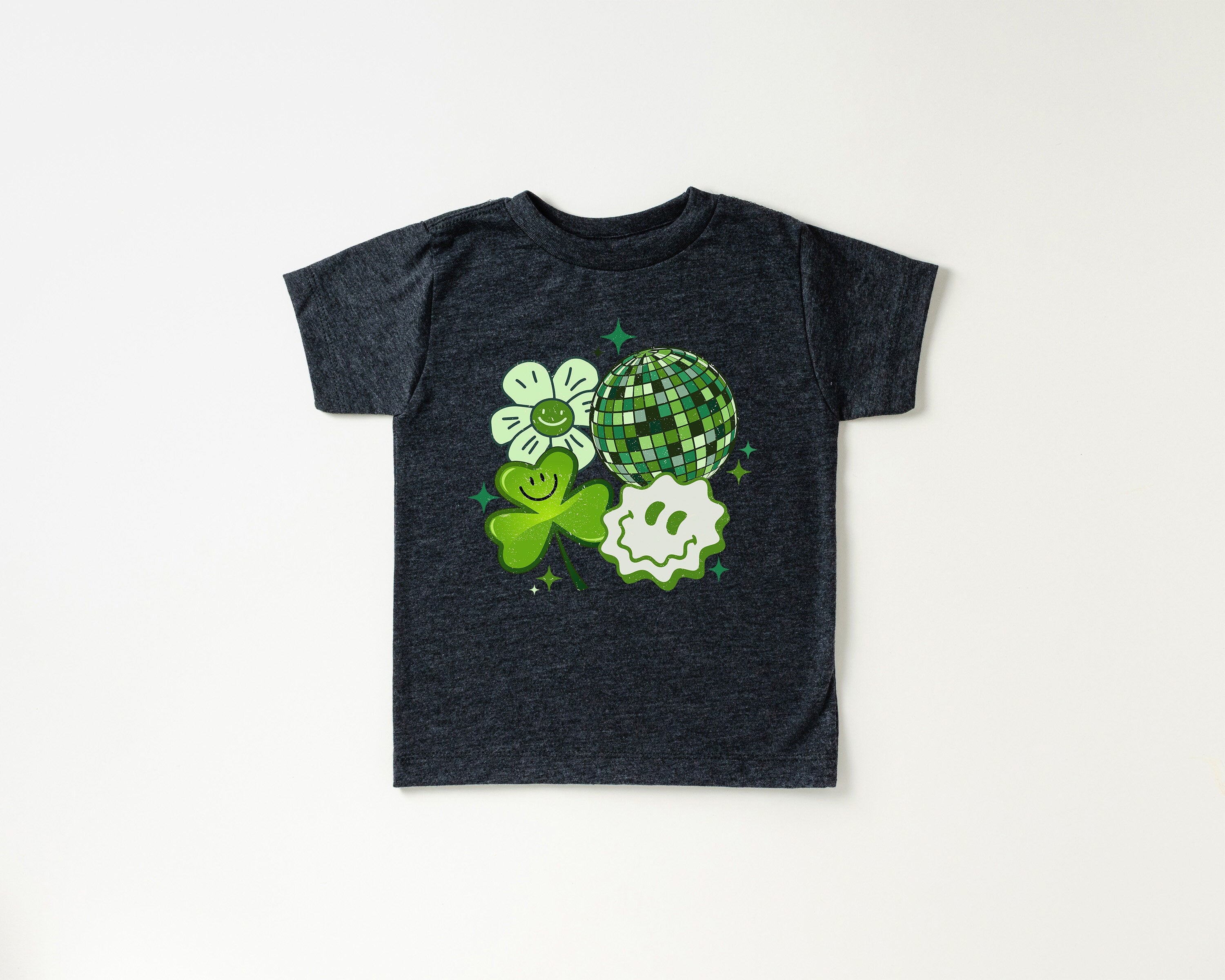 Toddler Tee St Patricks Day, Smiley Shamrock St Pattys Shirt, Cute Holiday Girls Shirt, Toddler Youth Lucky, Shamrock Tee Vintage Bodysuit