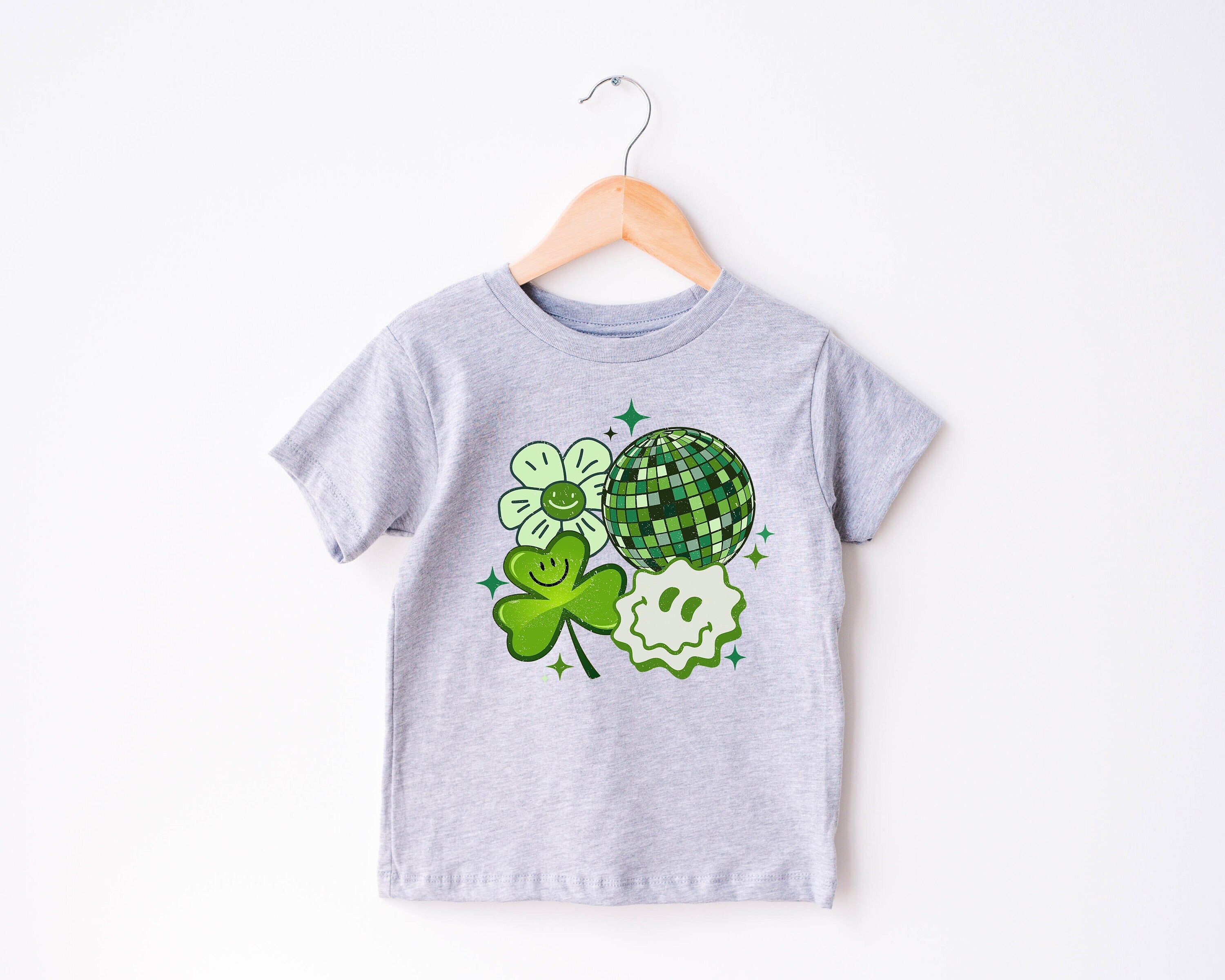 Toddler Tee St Patricks Day, Smiley Shamrock St Pattys Shirt, Cute Holiday Girls Shirt, Toddler Youth Lucky, Shamrock Tee Vintage Bodysuit