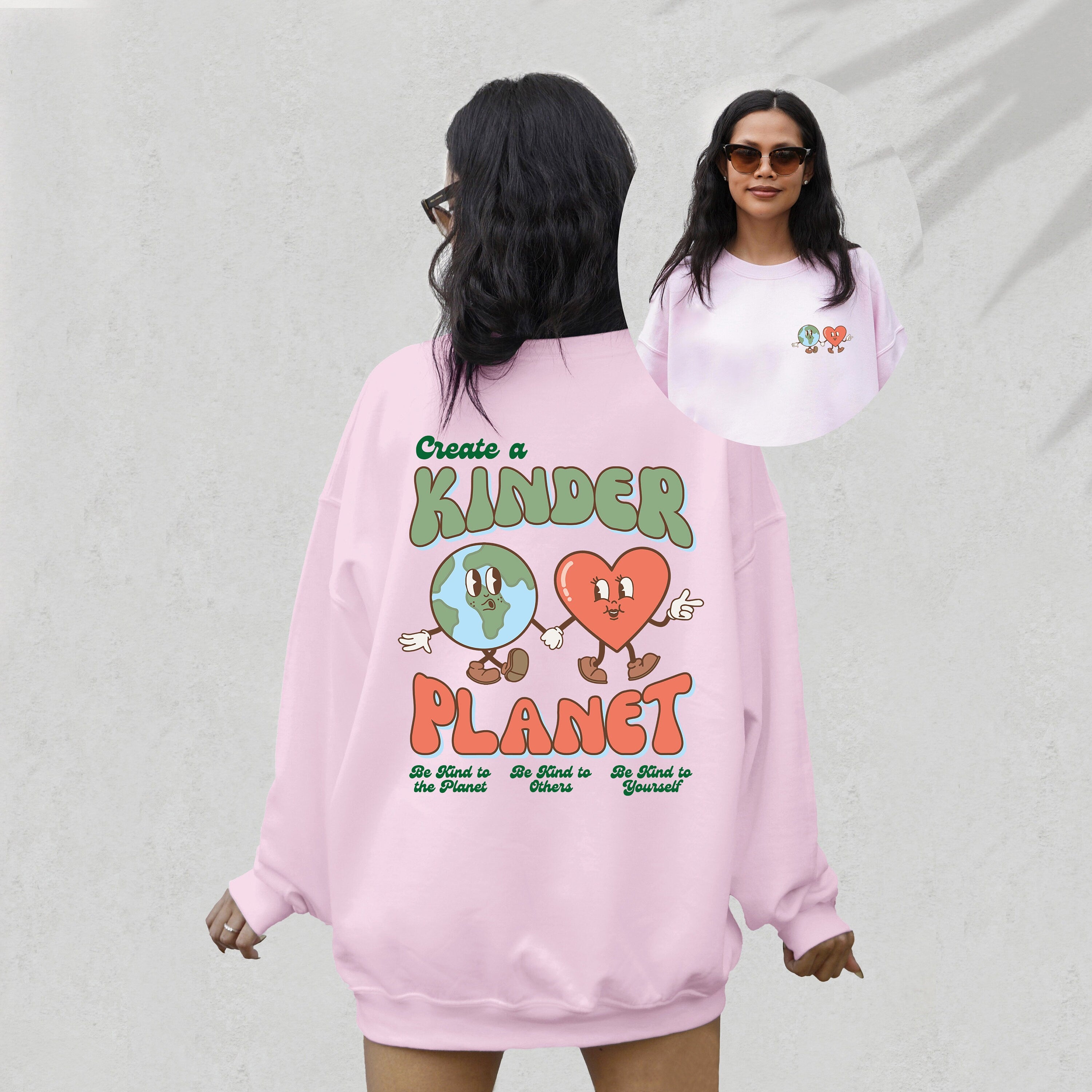 Create A Kinder Planet Sweatshirt, Positive Sweatshirt, Mental Health Awareness, Grow Positive Thoughts Crewneck, Spread Kindness Shirt