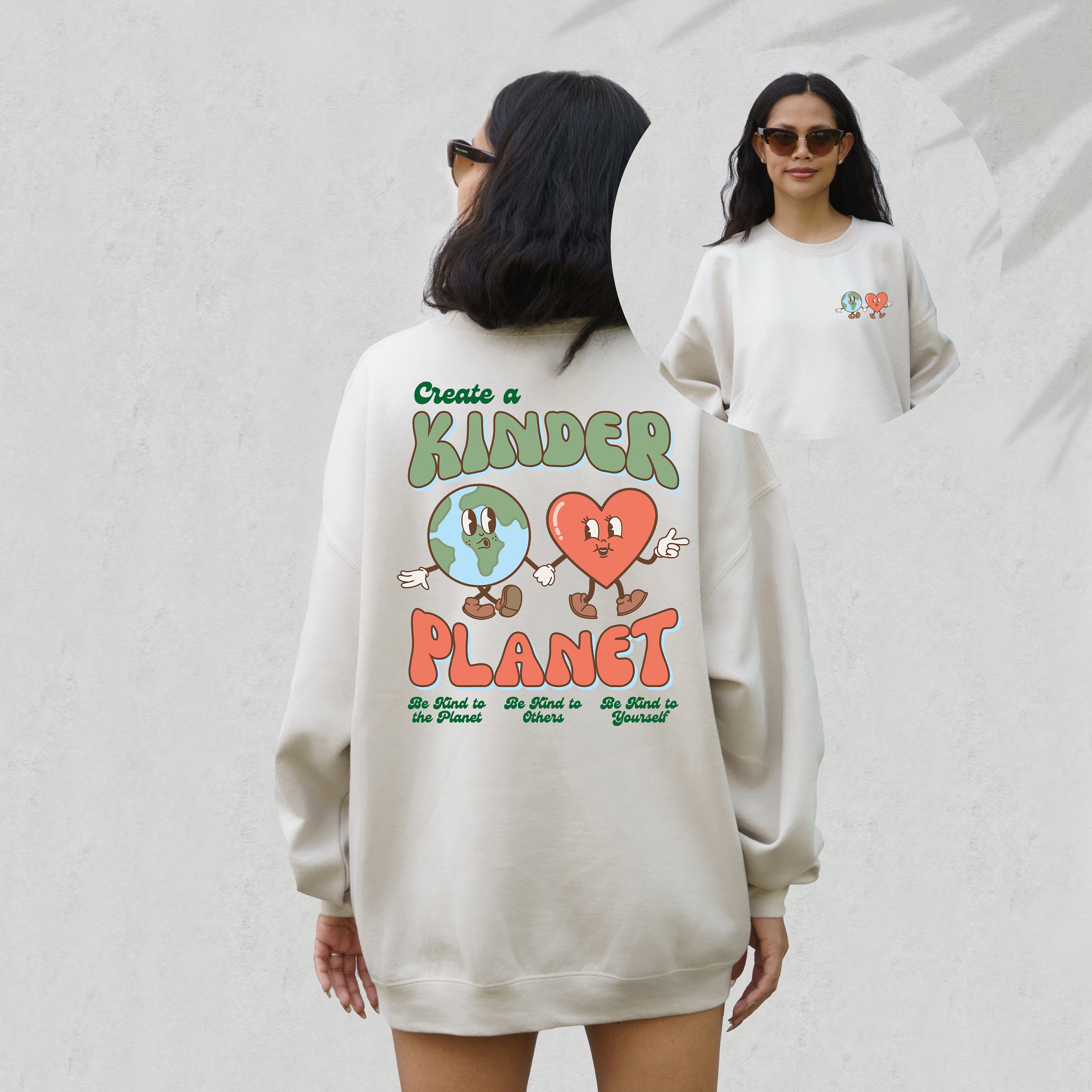 Create A Kinder Planet Sweatshirt, Positive Sweatshirt, Mental Health Awareness, Grow Positive Thoughts Crewneck, Spread Kindness Shirt