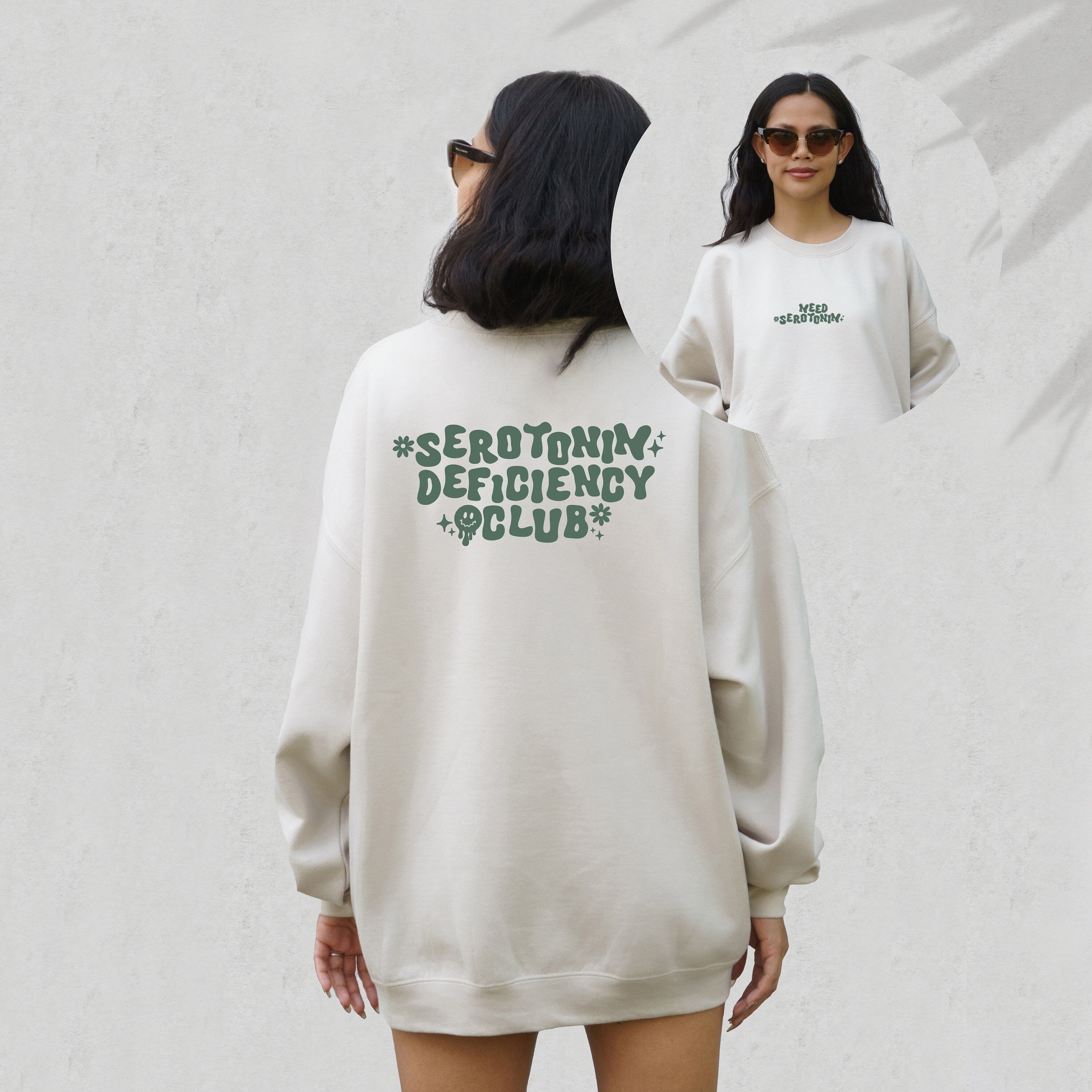 Serotonin Deficiency Club Sweatshirt, Positive Sweatshirt, Mental Health Awareness, Grow Positive Thoughts Crewneck, Spread Kindness Shirt