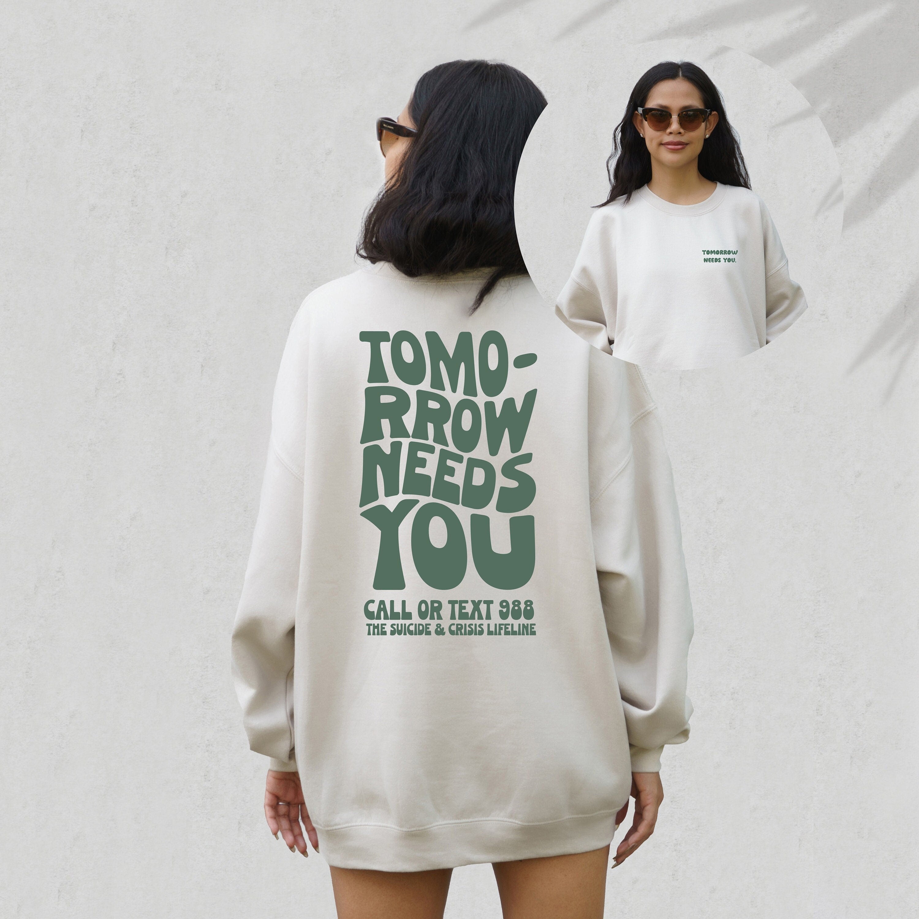 Tomorrow Needs You Crewneck Sweatshirt, Positive Sweatshirt, Mental Health Awareness, Grow Positive Thoughts Crewneck, Spread Kindness Shirt