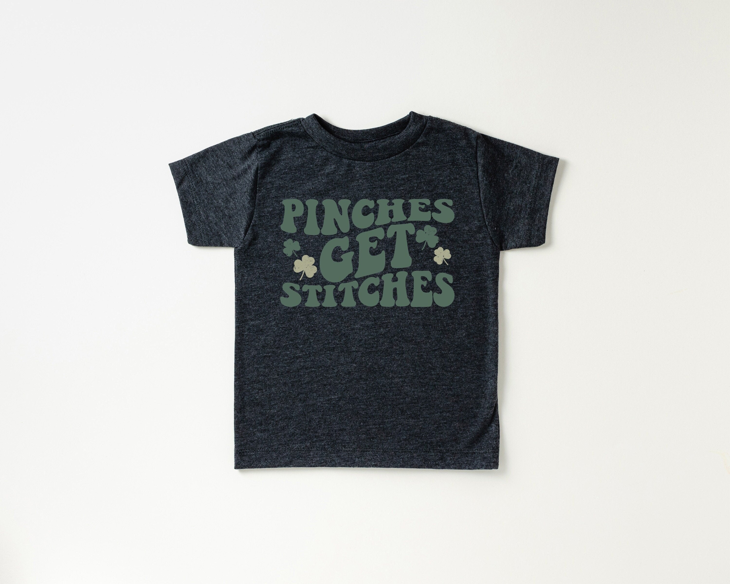 Pinches Get Stitches St Pattys Shirt, Toddler Tee Patricks Day, Cute Holiday Girls Shirt, Toddler Youth Lucky, Shamrock Tee Vintage Bodysuit