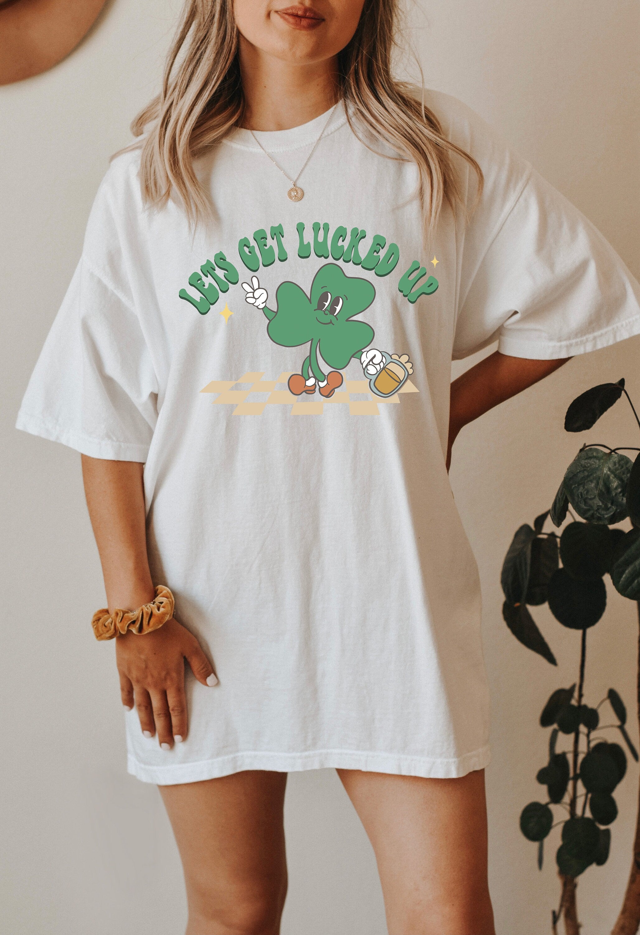 Retro St Patty's Day Comfort Colors Shirt, Lets Get Lucked Up, Vintage St Patricks Day Shirt, Day Drinking Shirt, Retro Shirt, Lucky Shirt