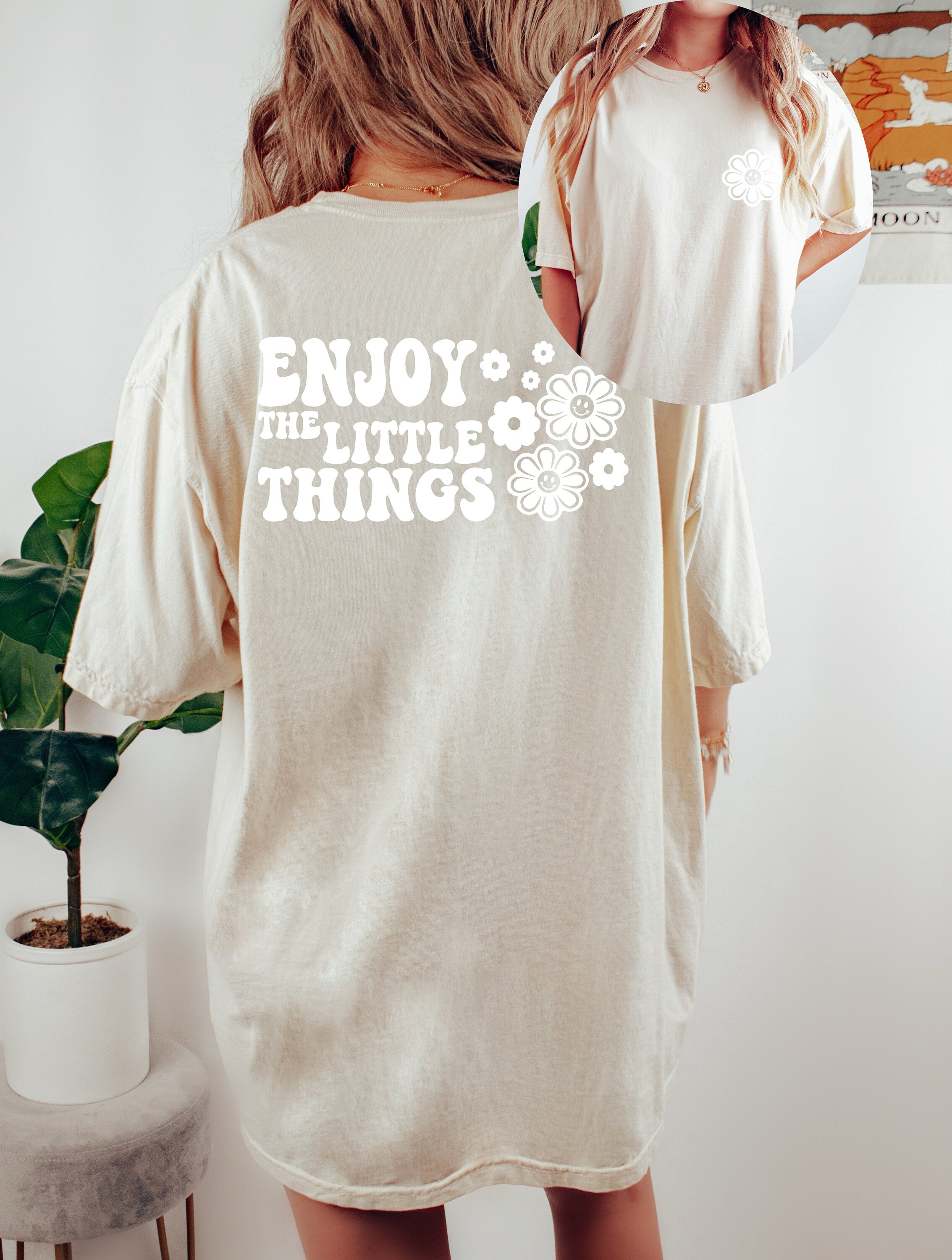 Comfort Colors Tee, Enjoy The Little Things, Quote Shirt, Womens Oversized Shirt, Oversized Shirt, Inspirational Shirt, Positive Shirts